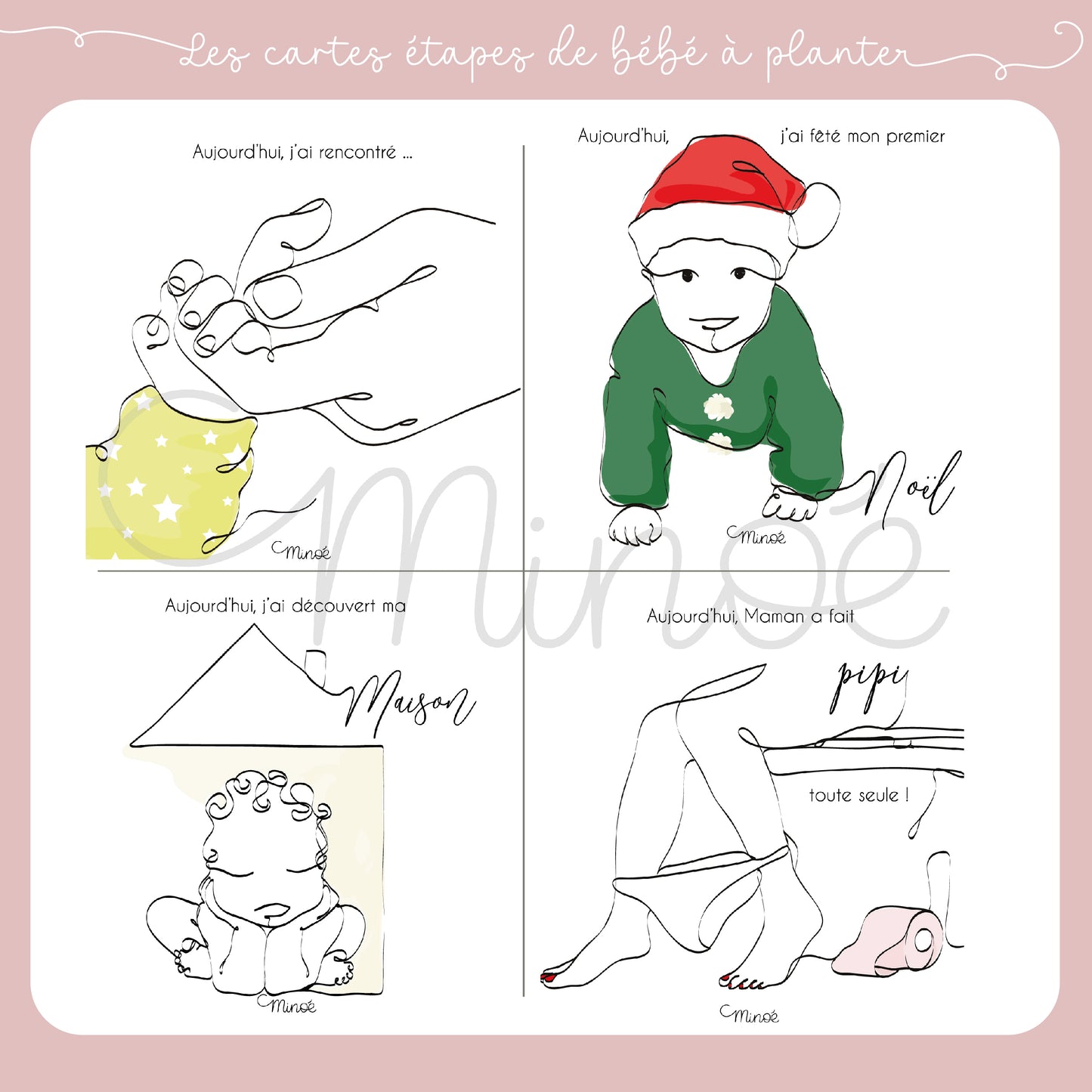 Les cartes étapes de bébé à planter : Les premières fois