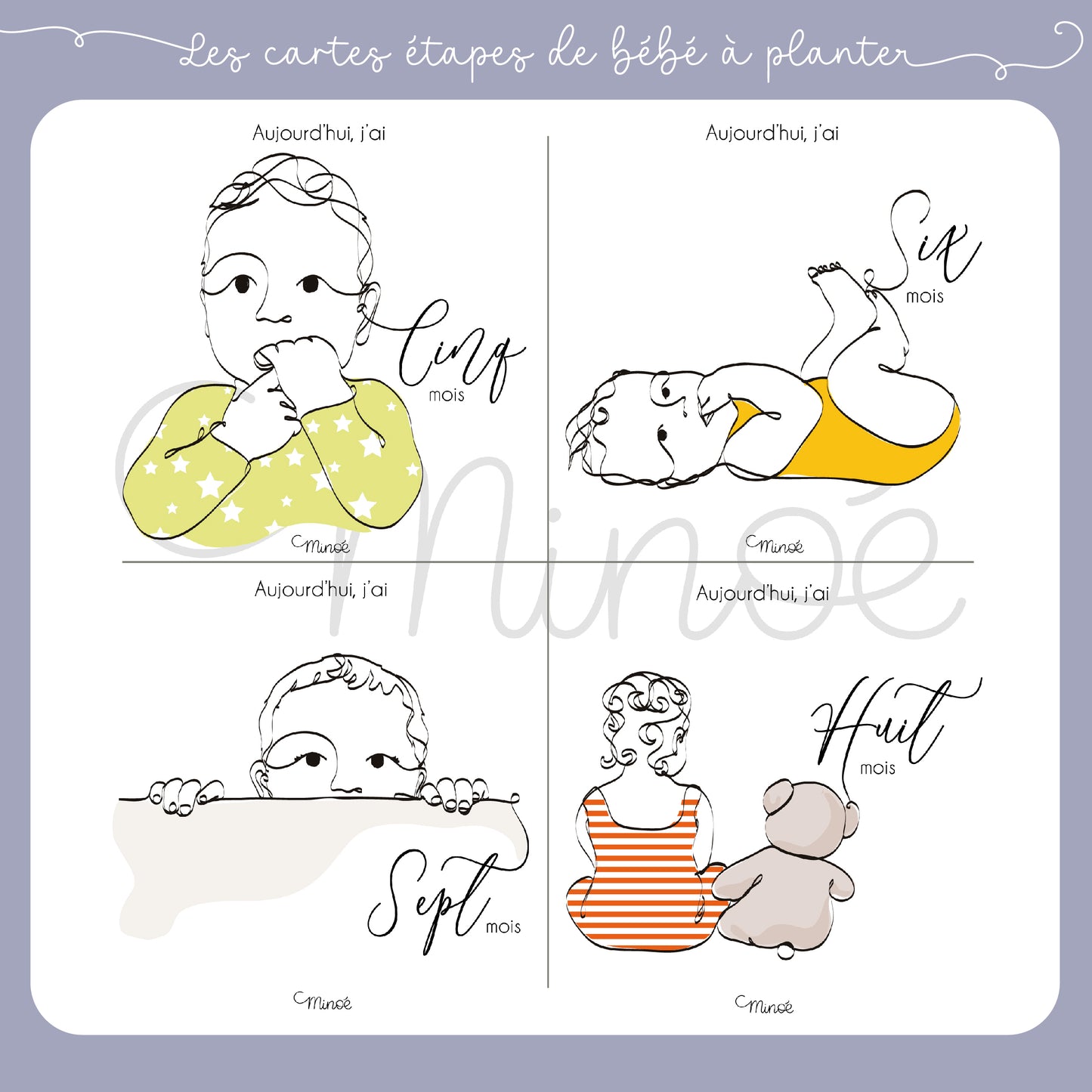 Les cartes étapes de bébé à planter : la première année
