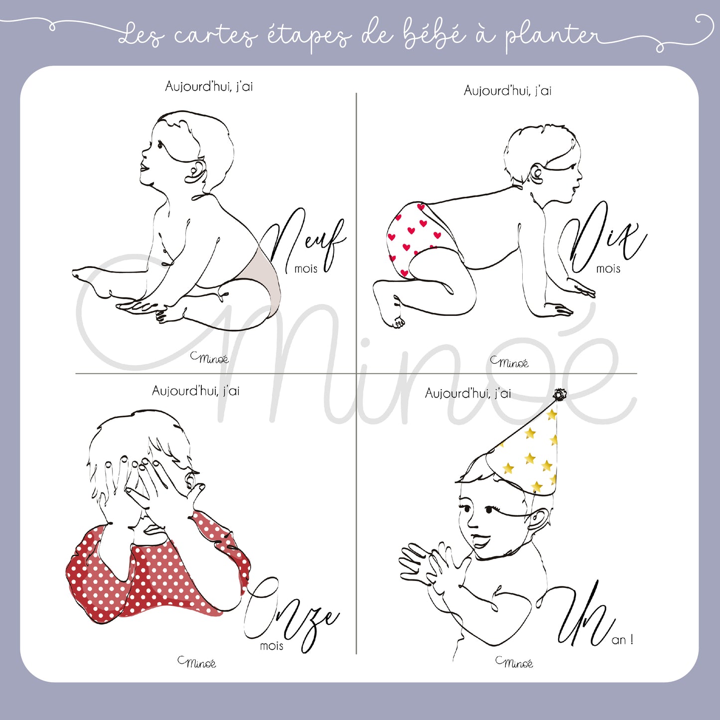 Les cartes étapes de bébé à planter : la première année