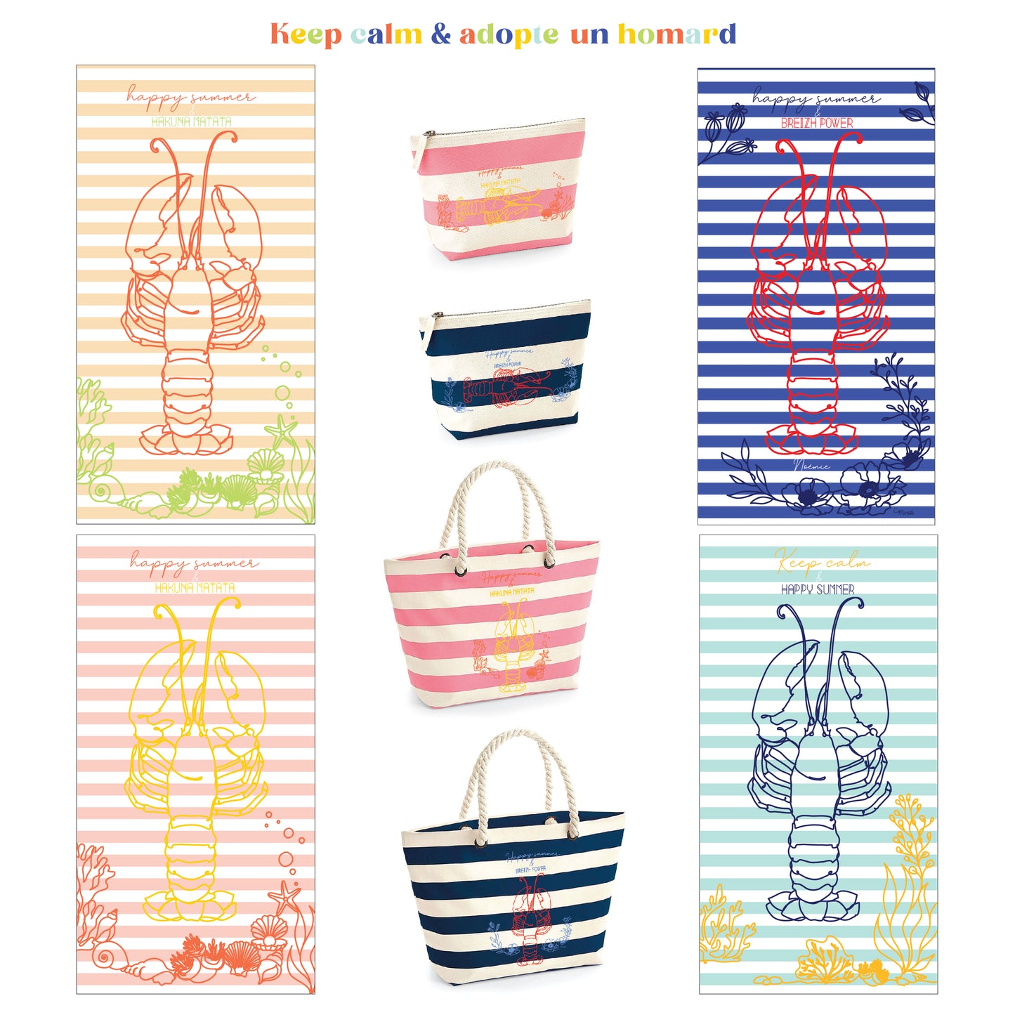 Keep calm & adopte un homard : les serviettes de bain