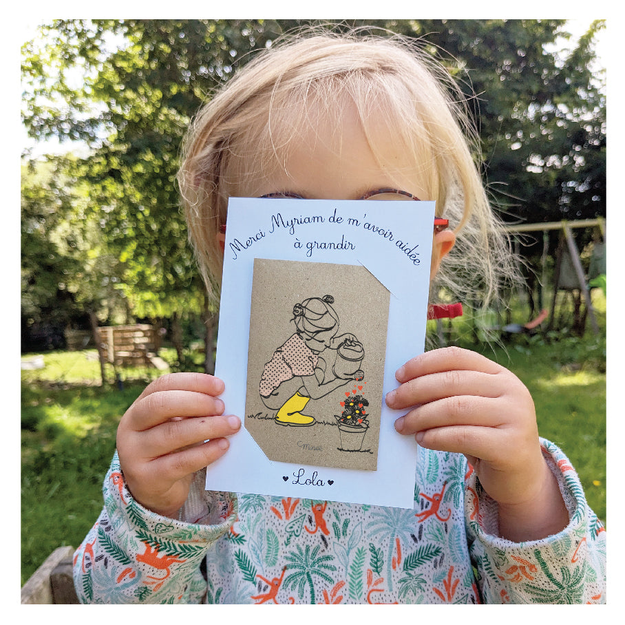 Carte personnalisée - Merci prêt à semer