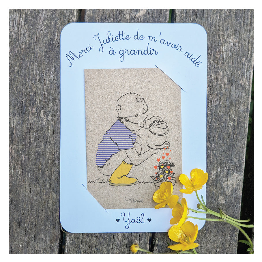 Carte personnalisée - Merci prêt à semer