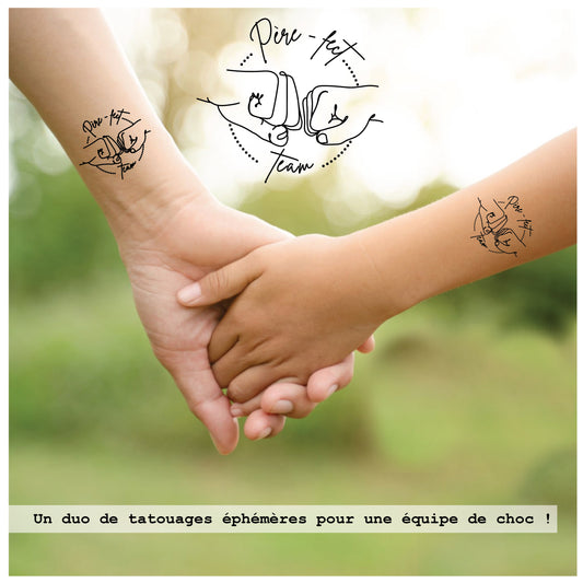 Duo de tatouages éphémère Papa - p'tit loup