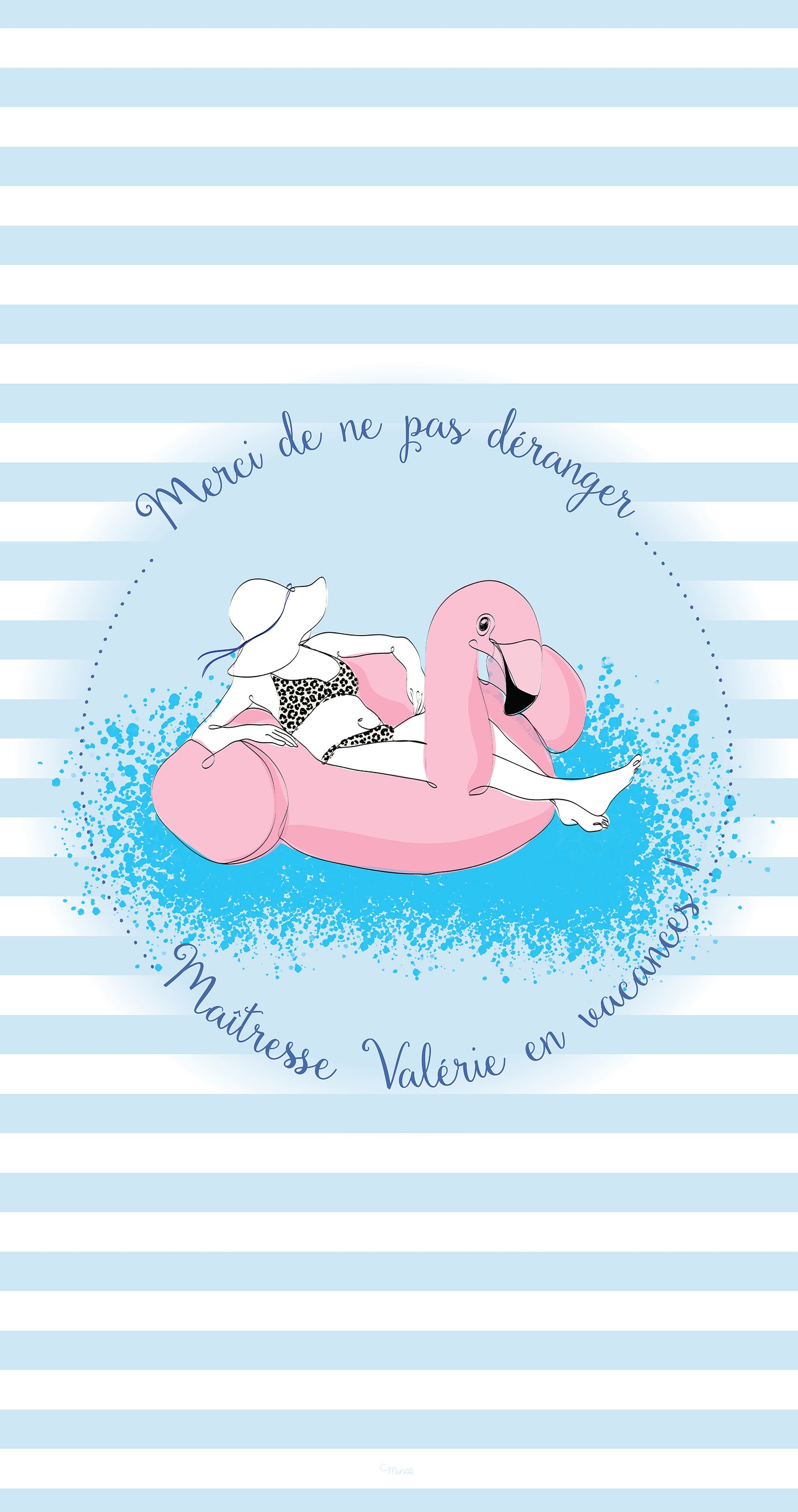 Serviette de bain - La maîtresse/ nounou/ prof / atsem en vacances