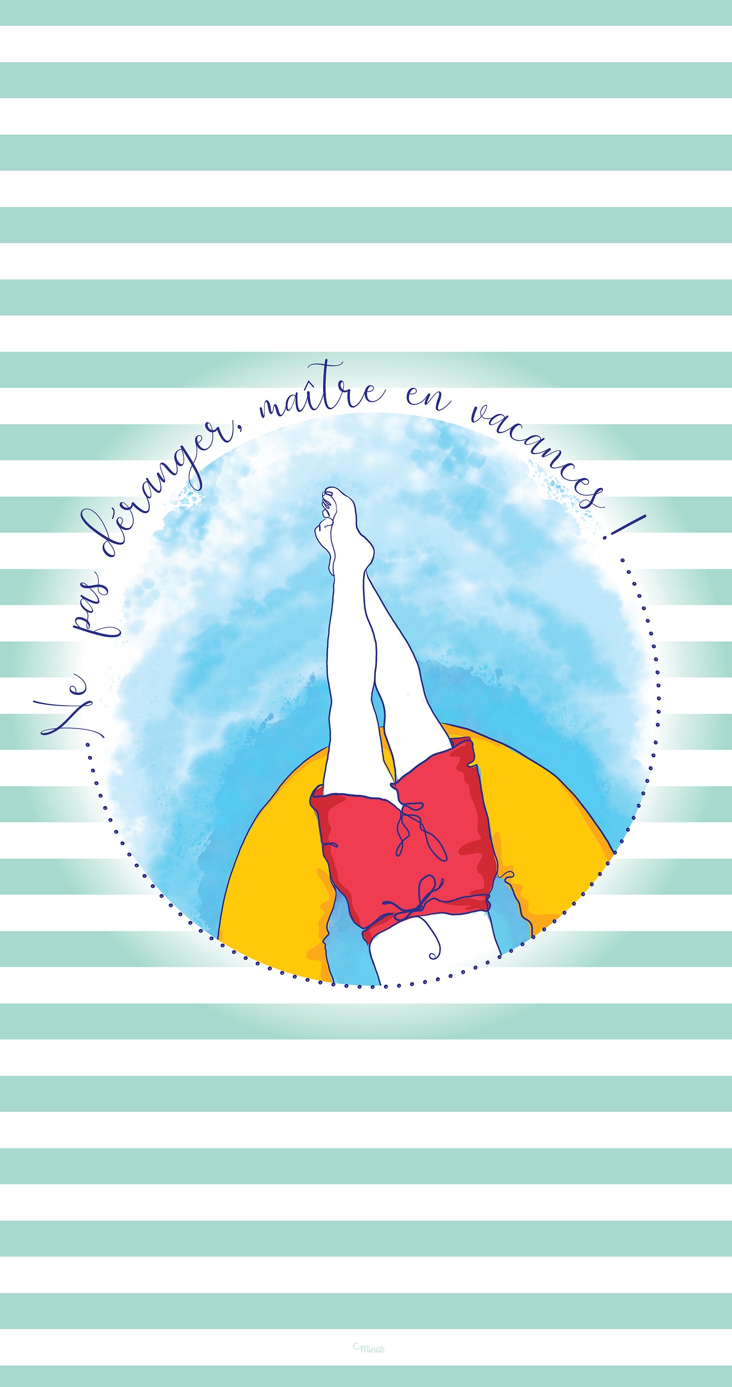 Serviette de bain - La maîtresse/ nounou/ prof / atsem en vacances