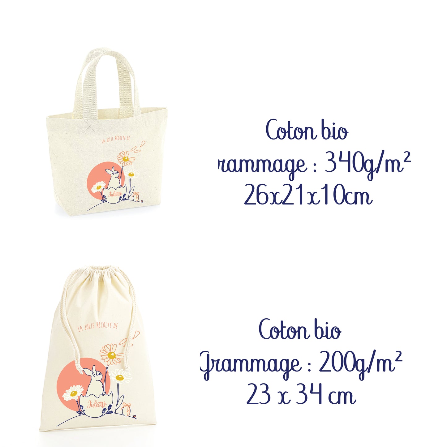 Petit sac de pâques personnalisé