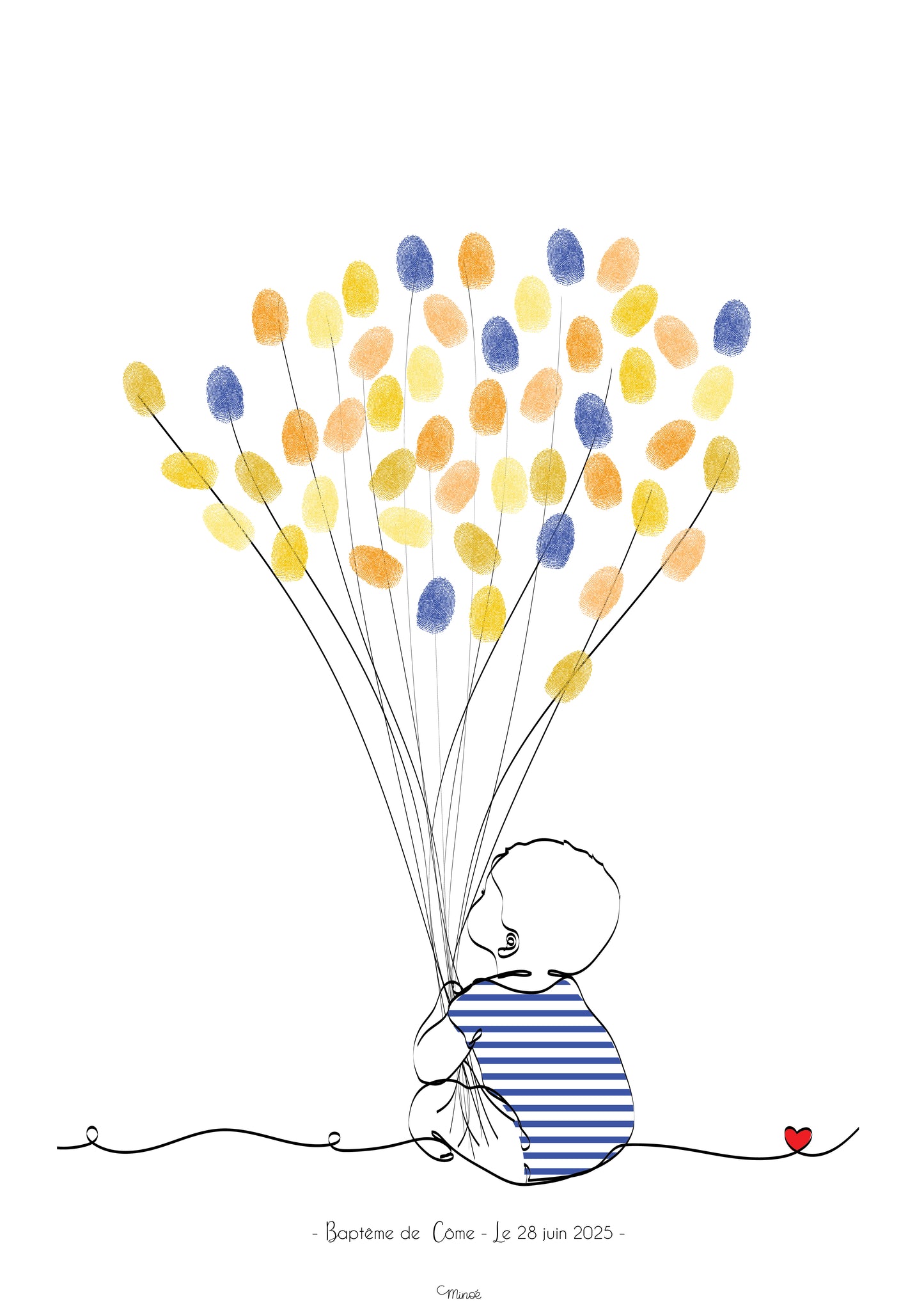 Support d'empreintes - enfant et ballons