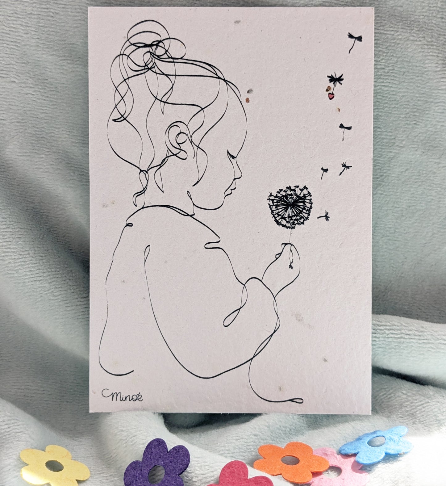 Carte à planter : Enfant et pissenlit