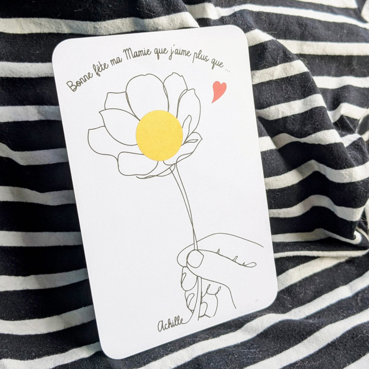 Illustration à gratter - Mamie, je t'aime plus que ...