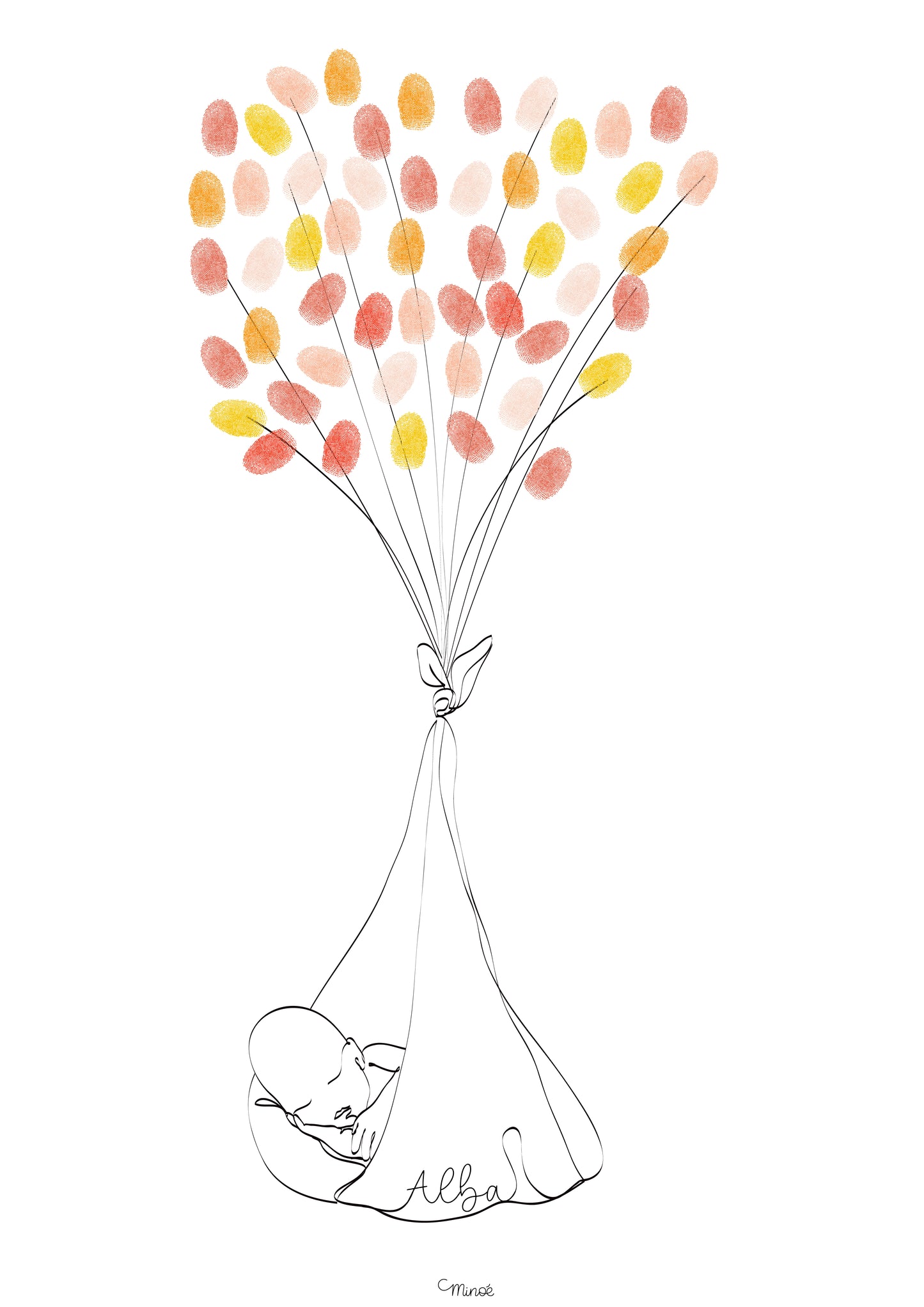 Support d'empreintes - bébé dans un lange