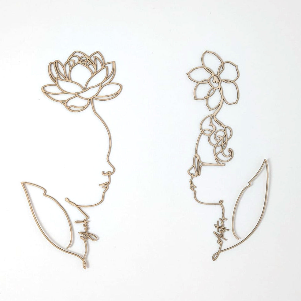 Mon enfant fleur en lignes de bois