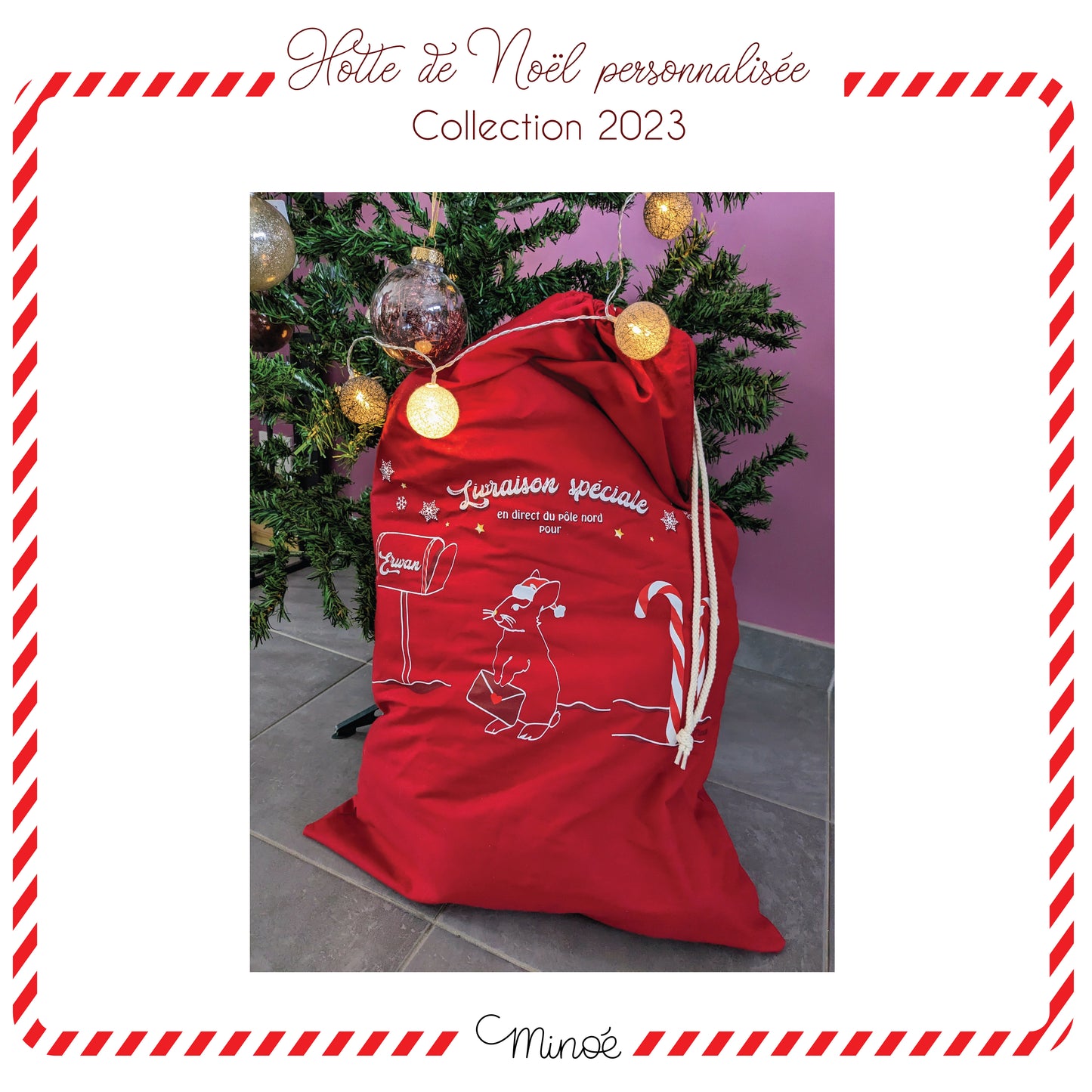 Hotte de Noël personnalisée - collection 2023