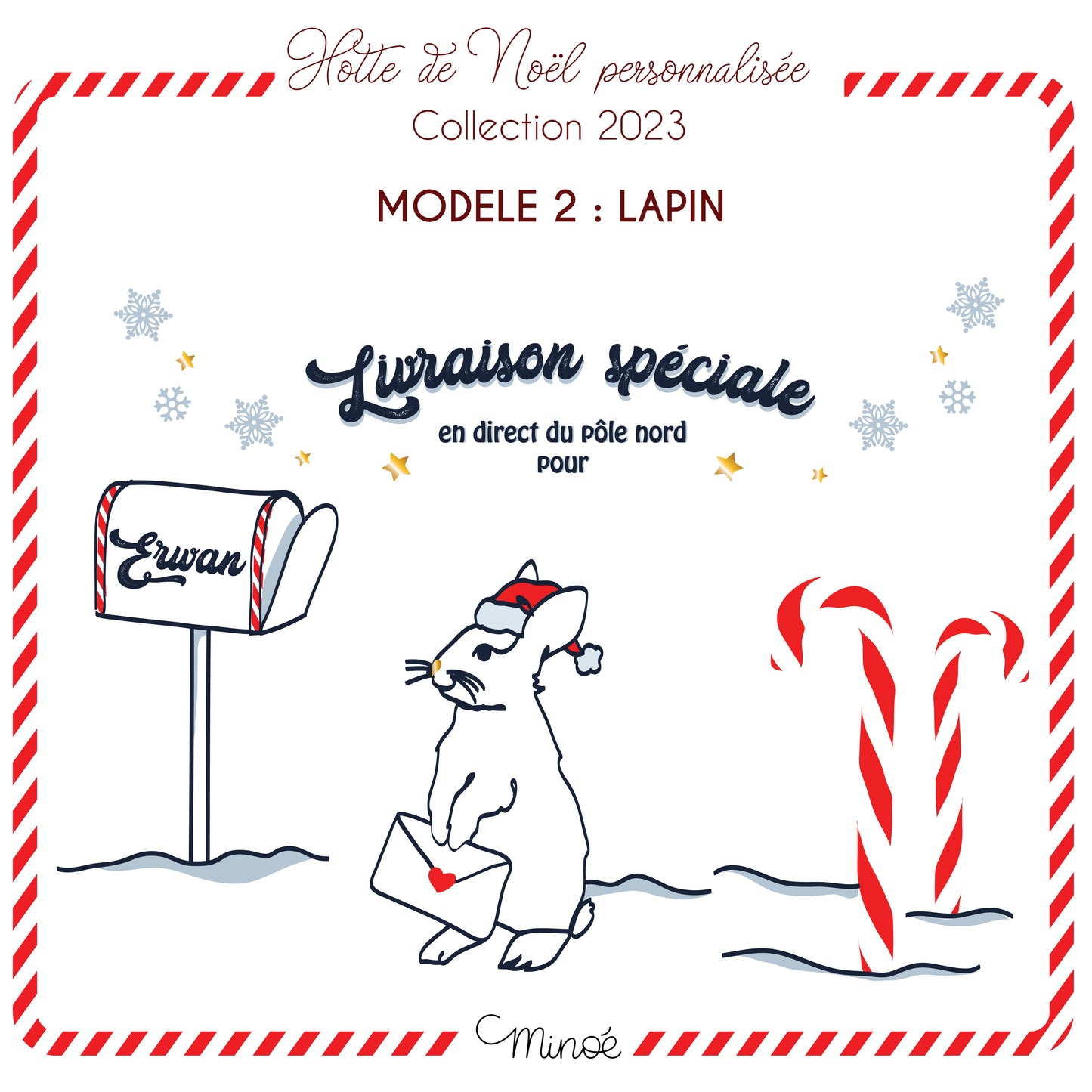 Hotte de Noël personnalisée - collection 2023