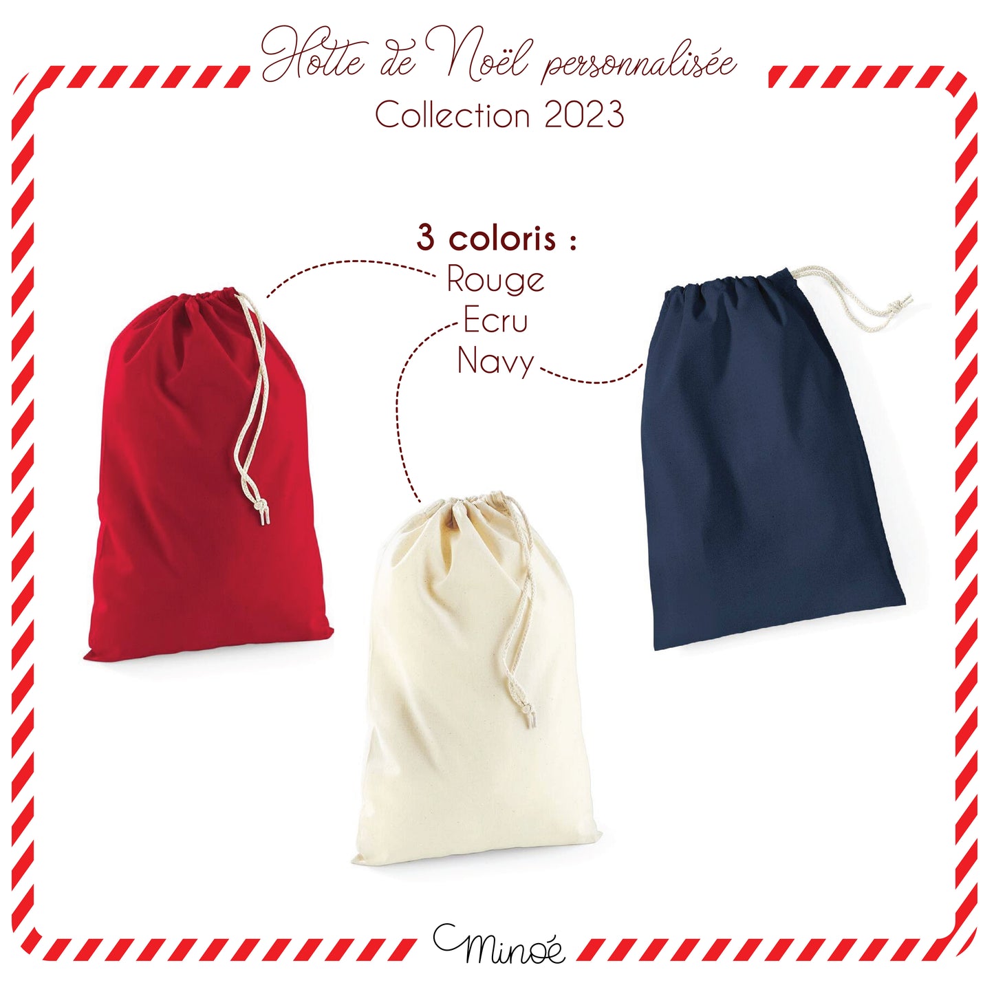 Hotte de Noël personnalisée - collection 2023