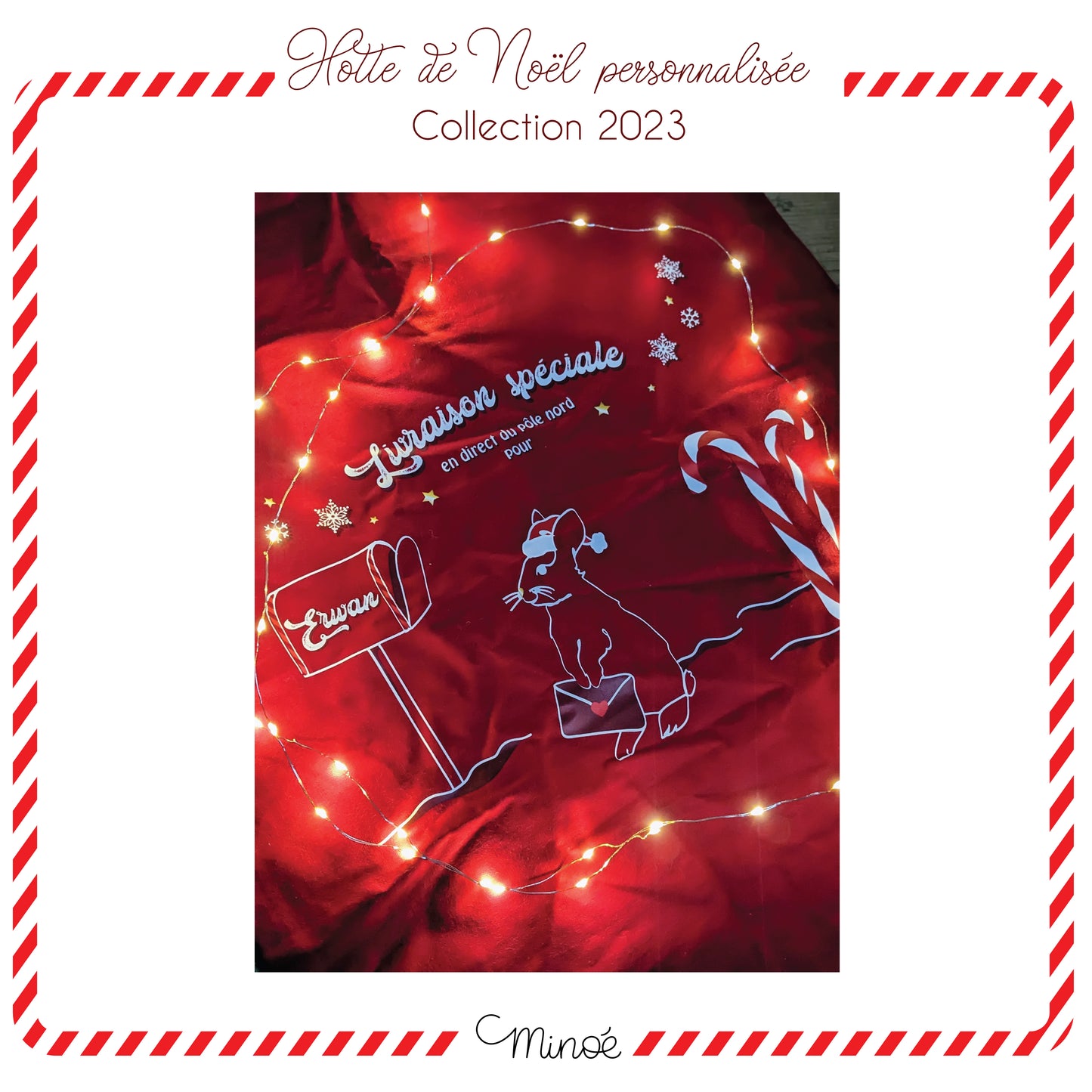 Hotte de Noël personnalisée - collection 2023