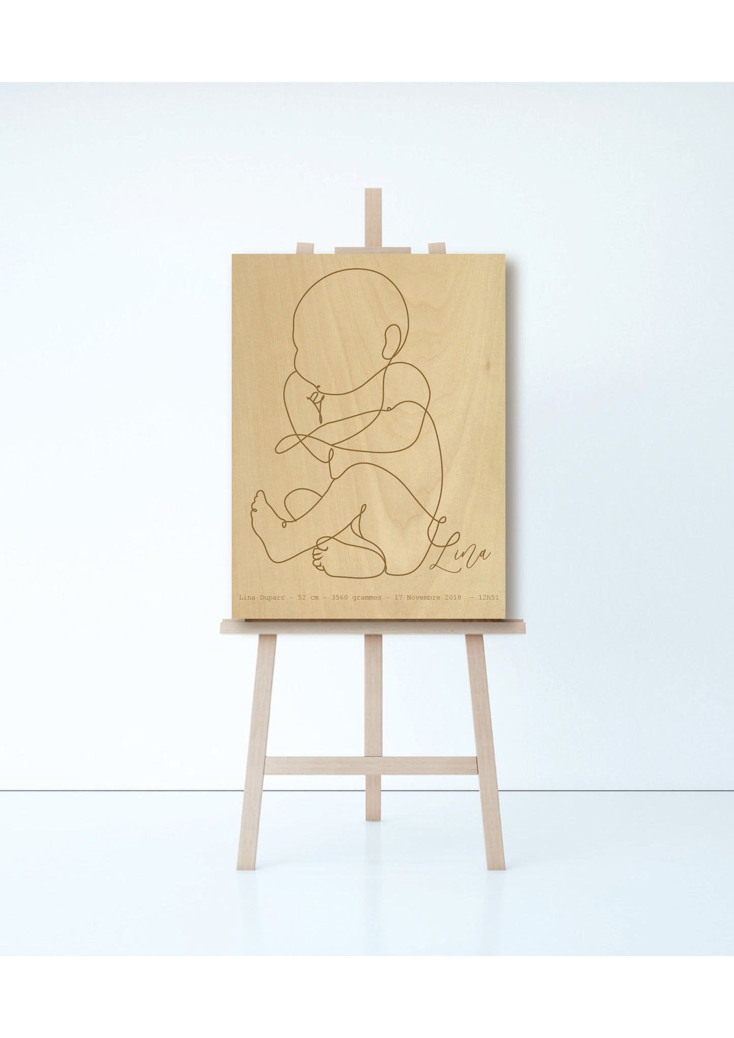 Panneau bois et jolie illustration gravée