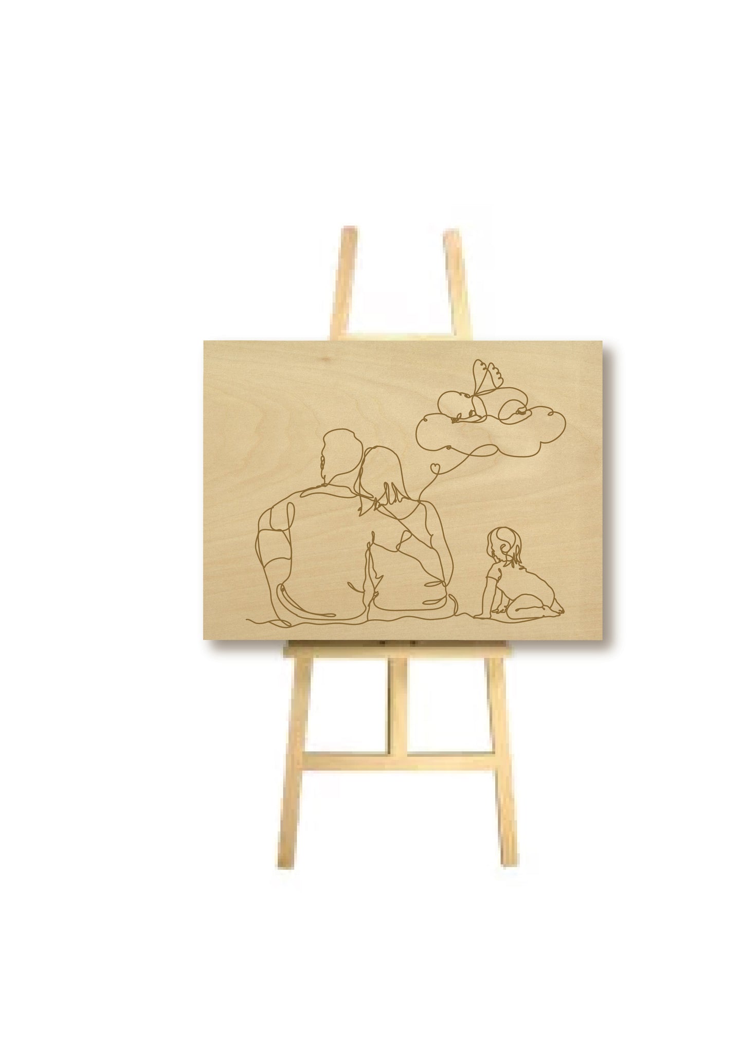 Panneau bois et jolie illustration gravée
