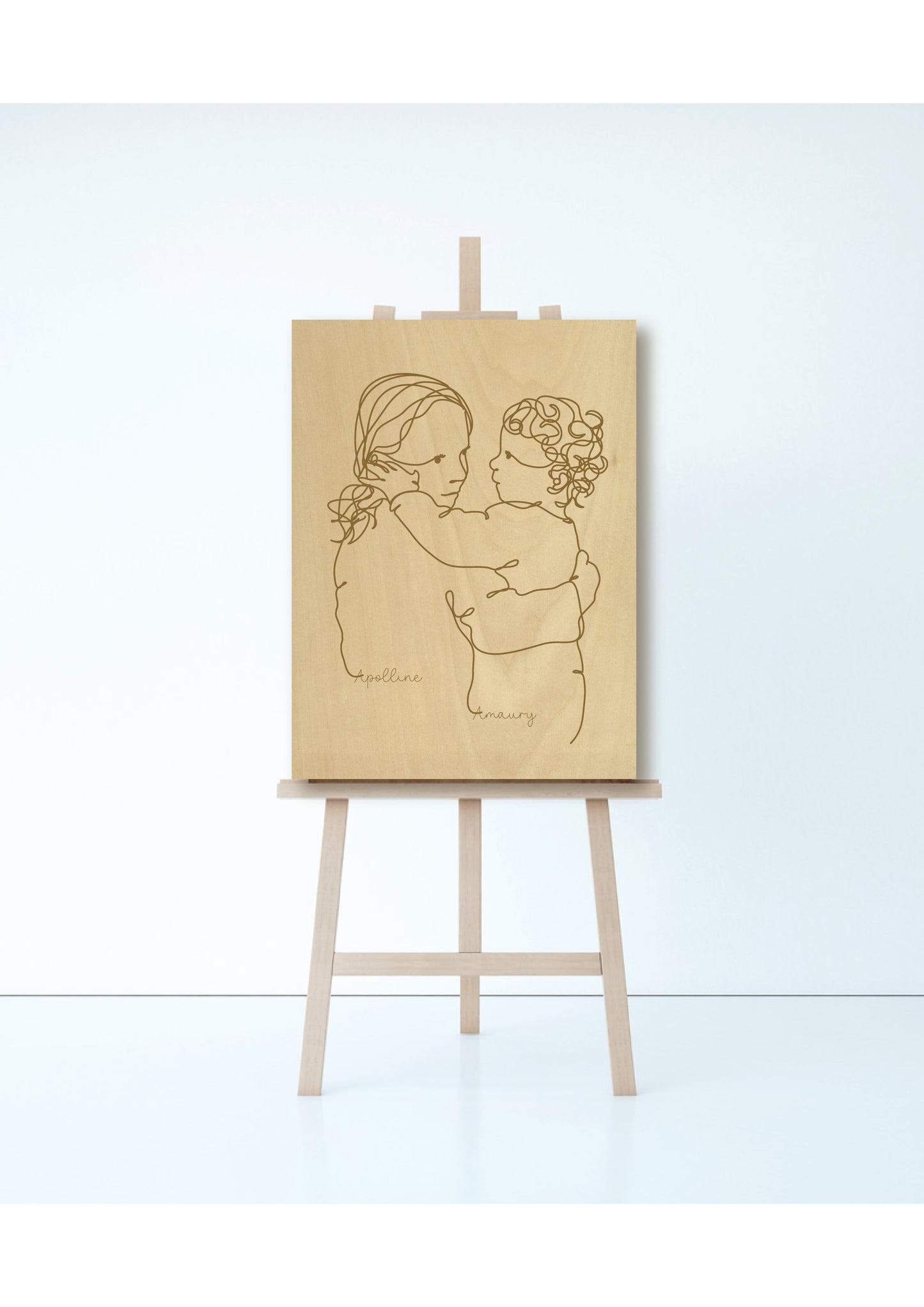 Panneau bois et jolie illustration gravée