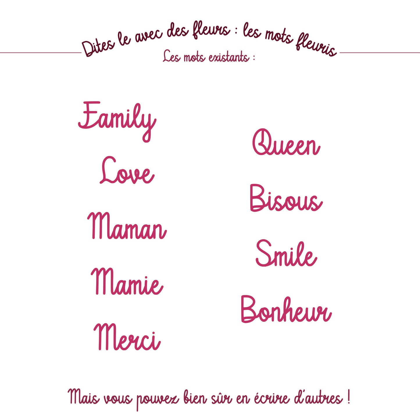 Dites le avec des fleurs : les mots fleuris