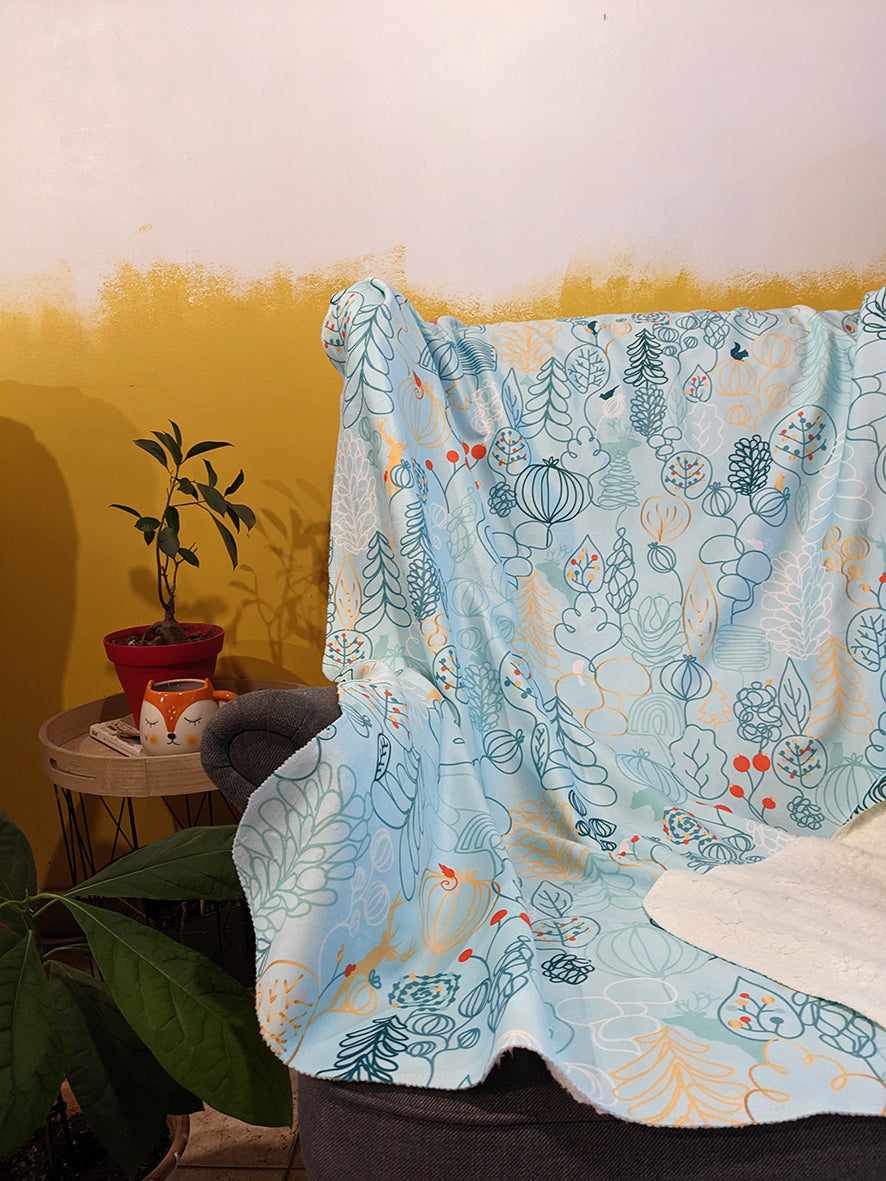 Plaid tout doux : Motif forêt enchantée