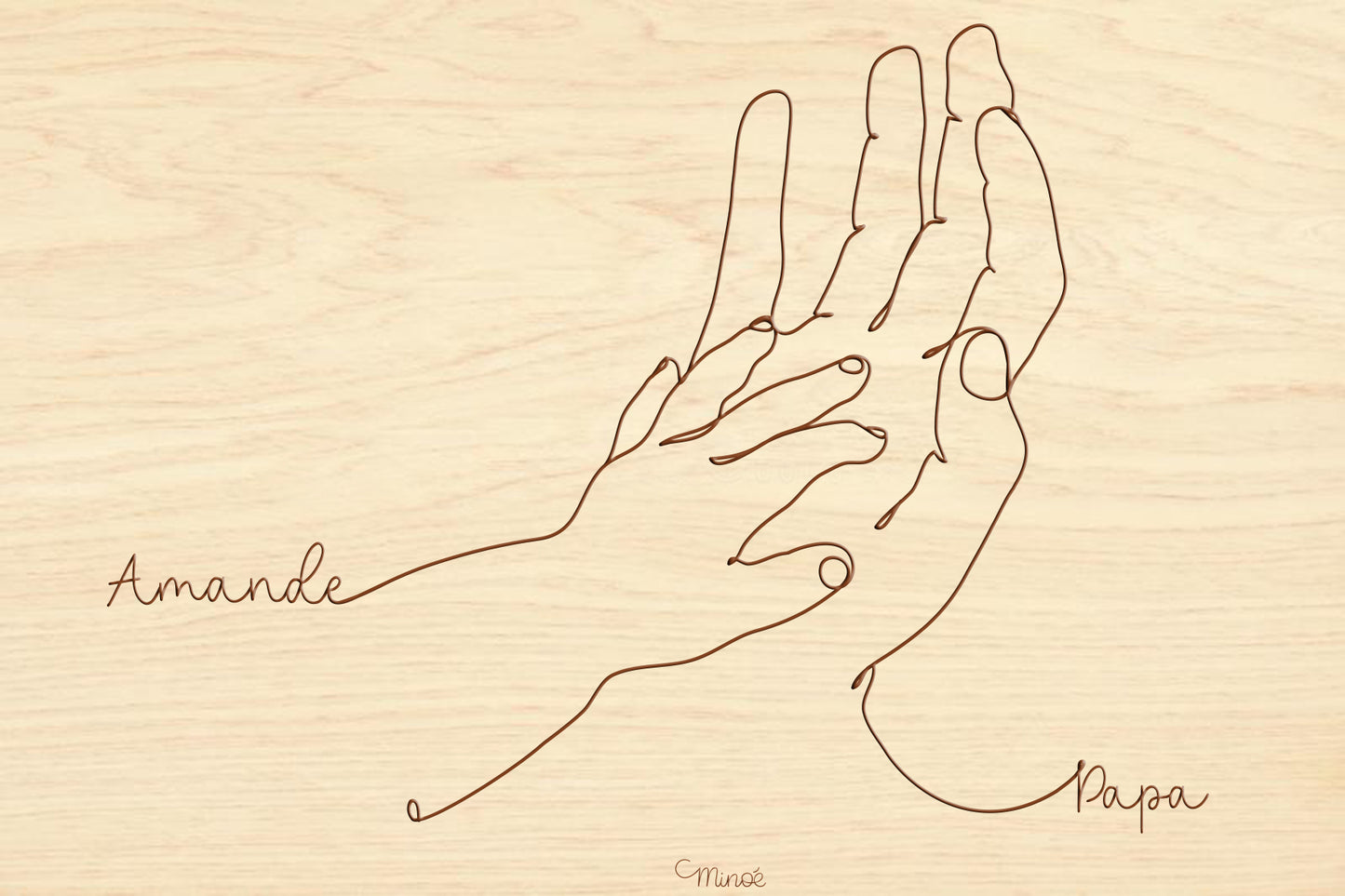 Collection capsule fête des papas - illustration gravée - modèle Main dans la main