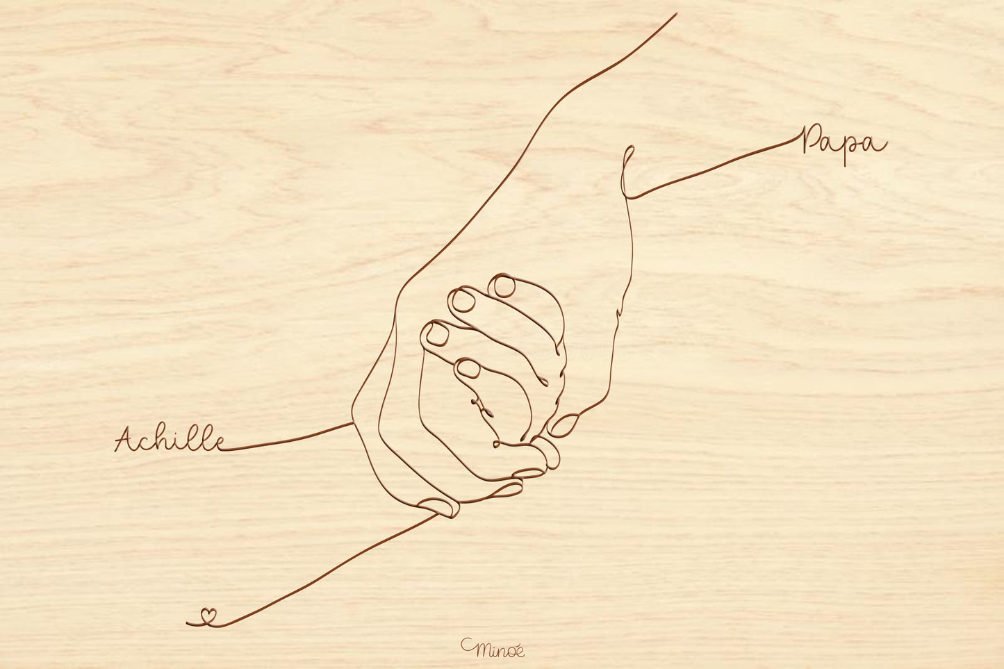 Collection capsule fête des papas - illustration gravée - modèle Main dans la main