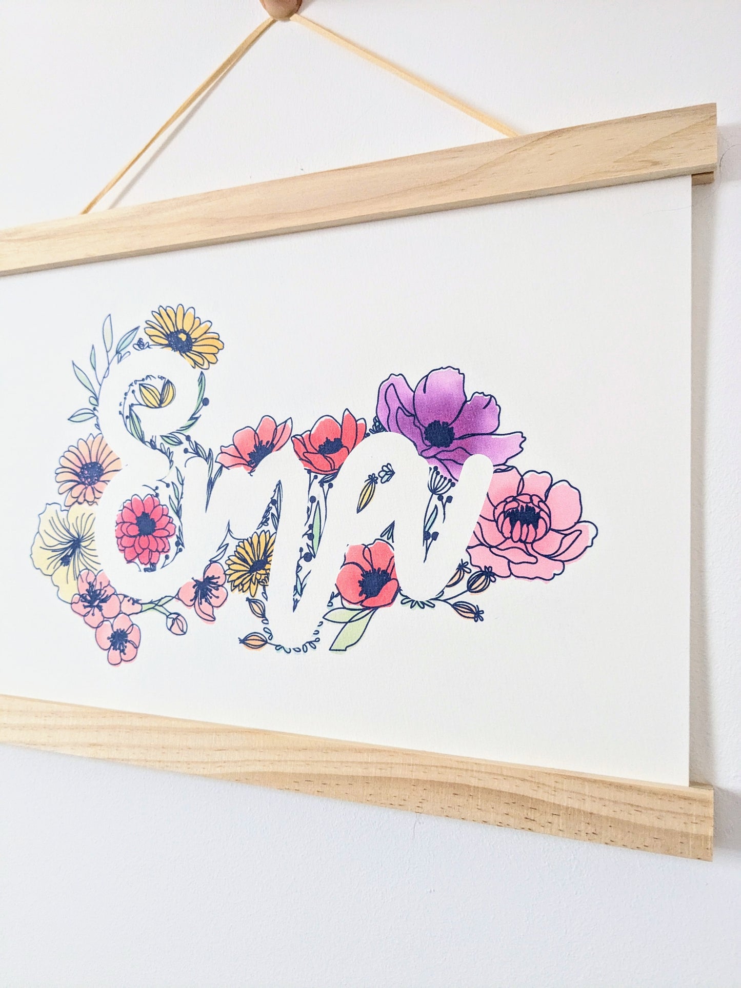 Porte-affiche en bois naturel