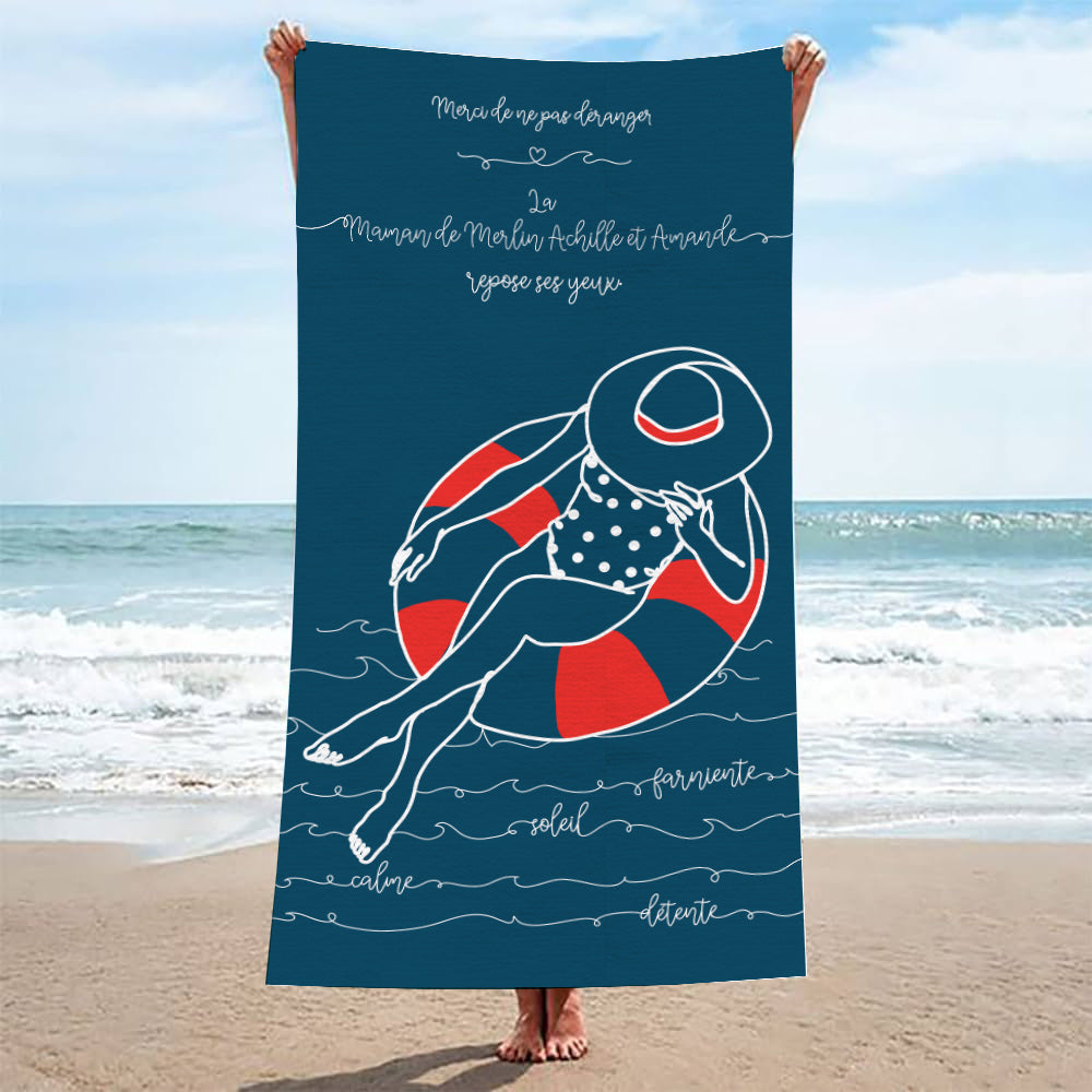Serviette de bain - Maman recharge ses batteries
