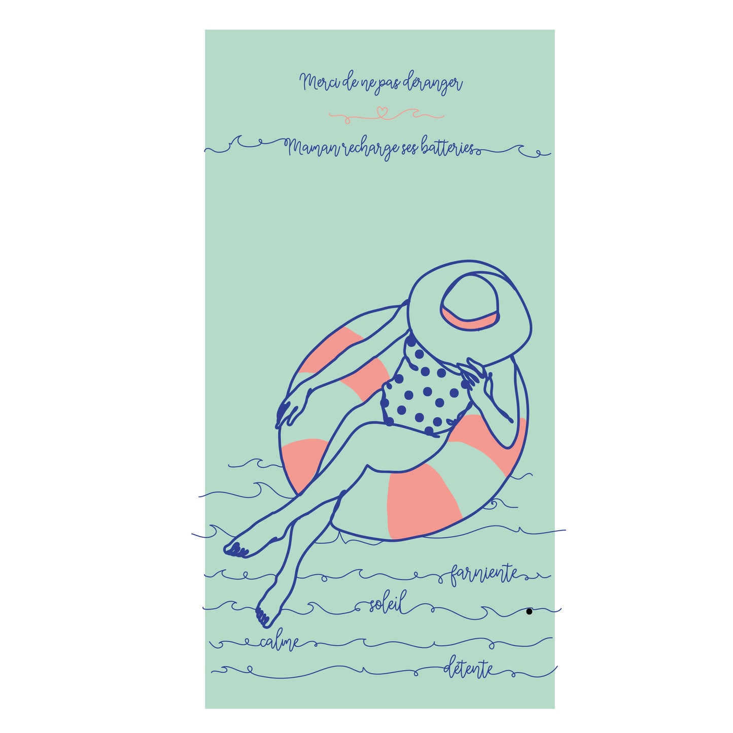 Serviette de bain - Maman recharge ses batteries