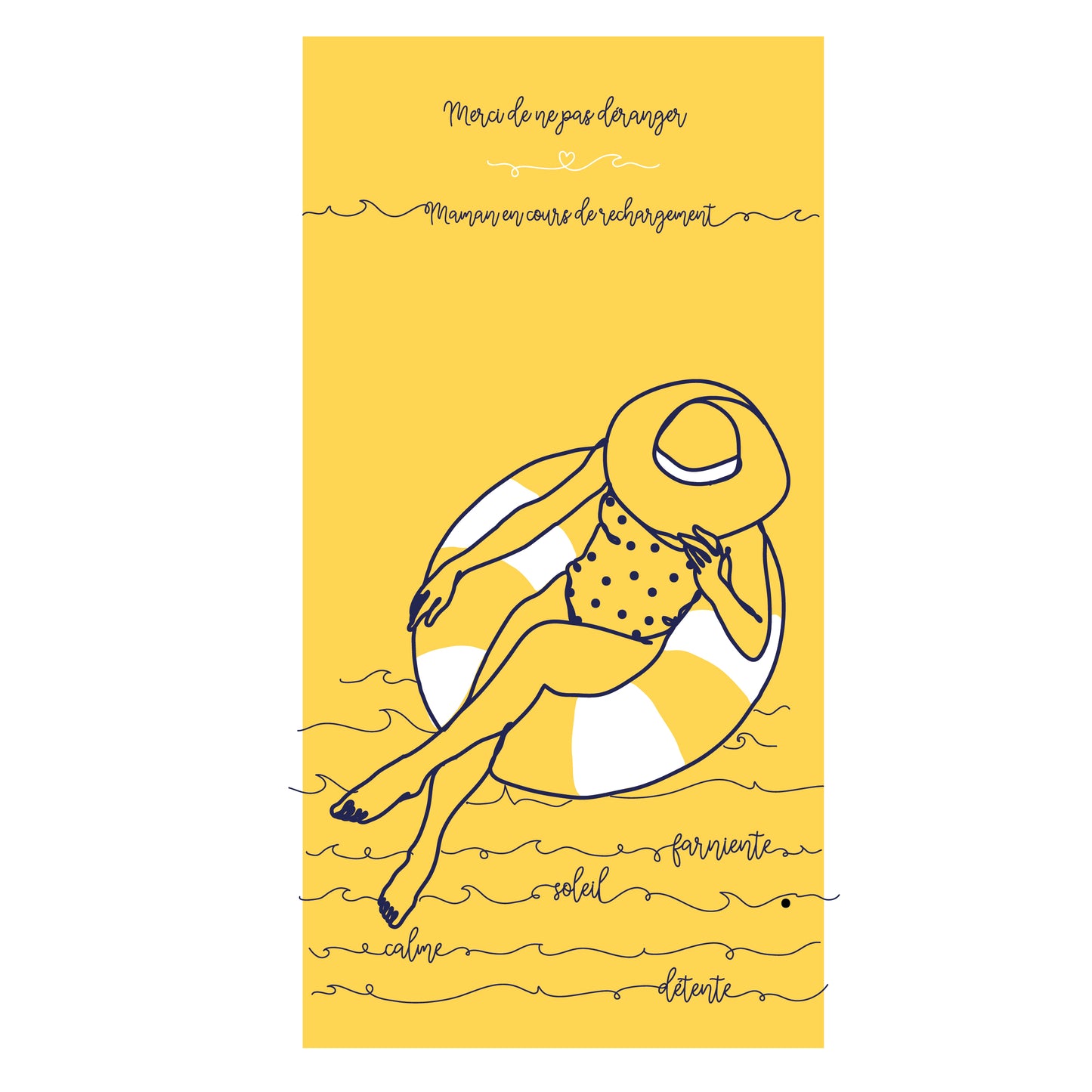 Serviette de bain - Maman recharge ses batteries