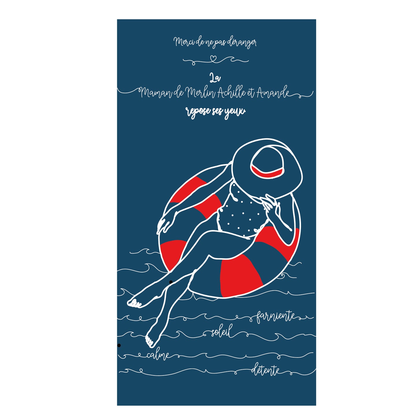 Serviette de bain - Maman recharge ses batteries