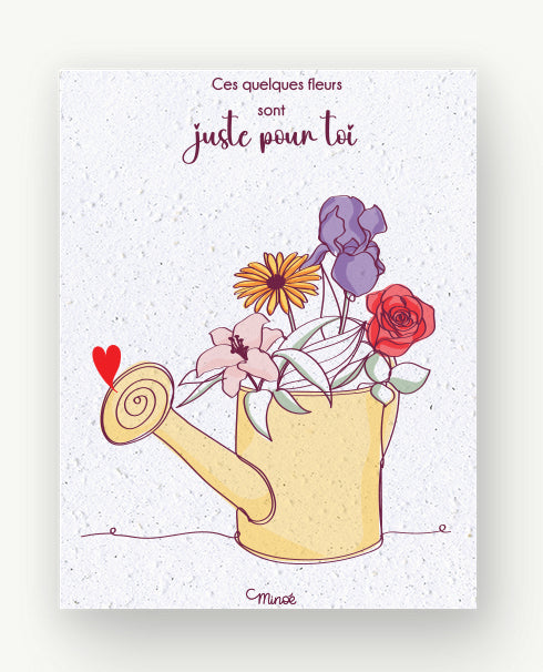 Carte à planter : arrosoir fleuri
