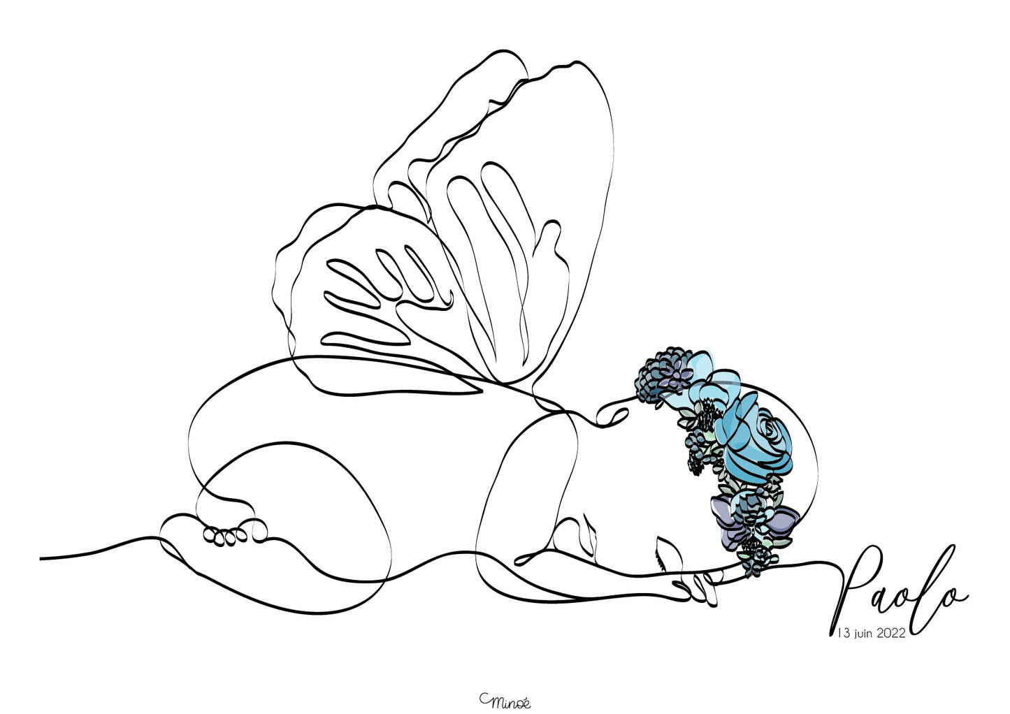 Illustration de naissance - bébé 2