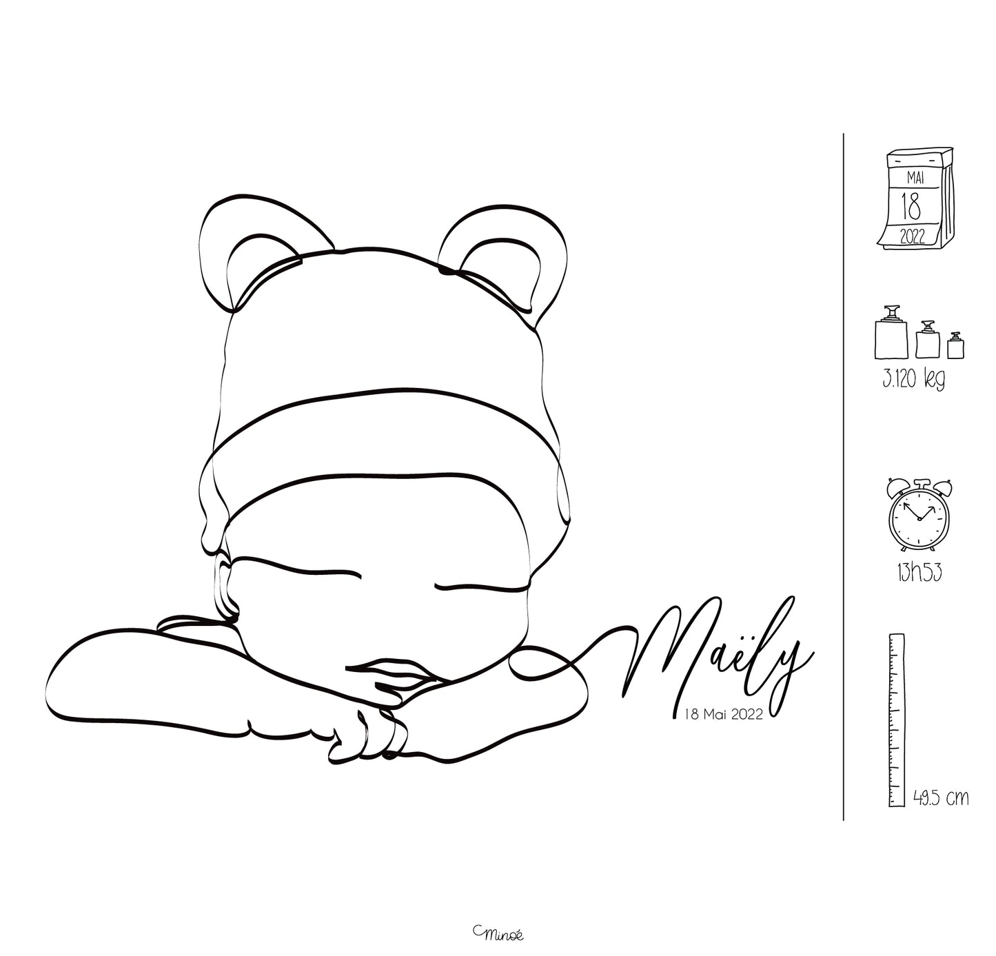 Illustration de naissance - bébé 11