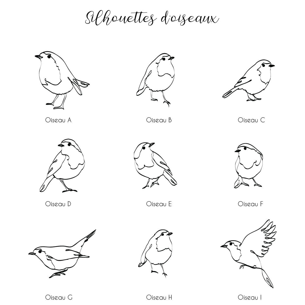 Carte de voeux famille oiseaux - à personnaliser