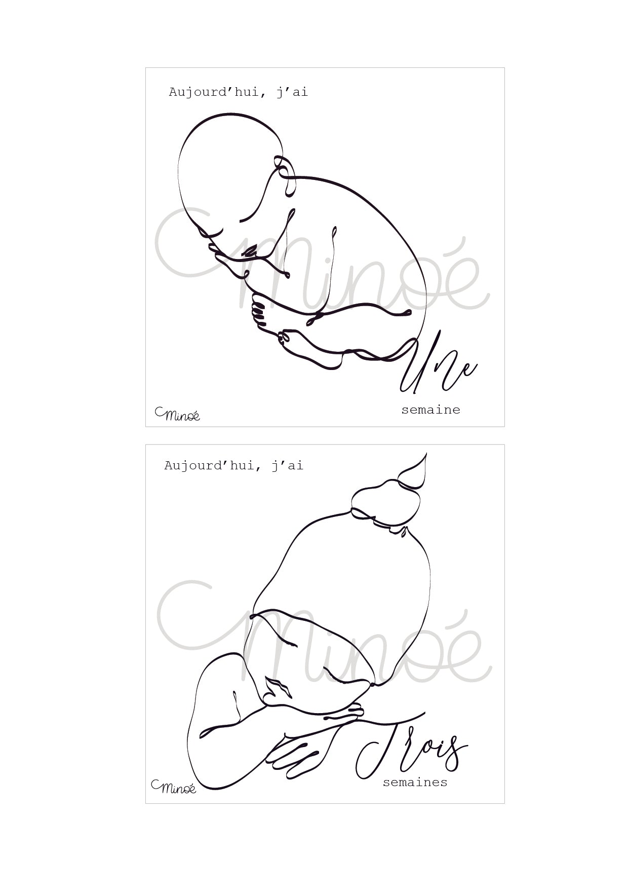 Cartes étapes - Semaines ( 2 cartes recto verso )