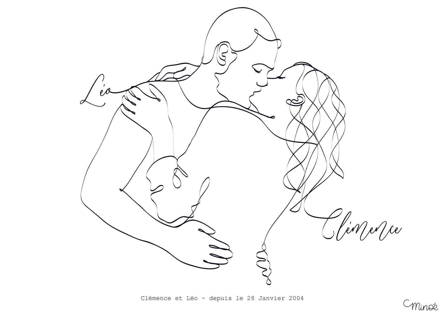 Illustration de couple mixte - couple 2