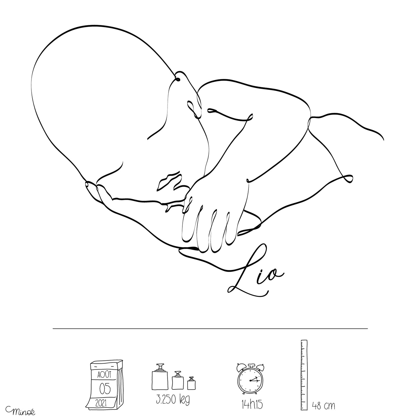 Faire-part de naissance - 2 pages - modèle 1 - printable