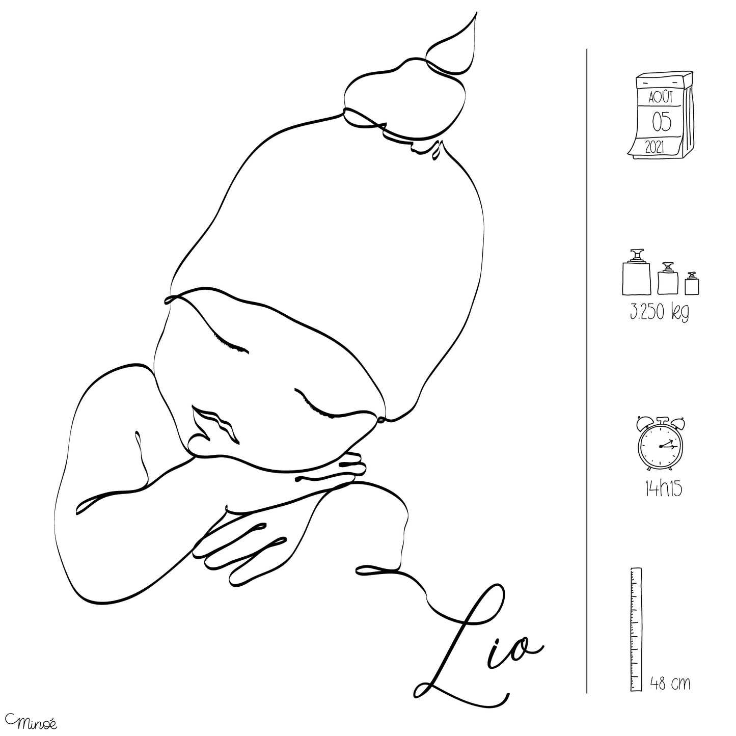 Faire-part de naissance - 2 pages - modèle 3 - printable