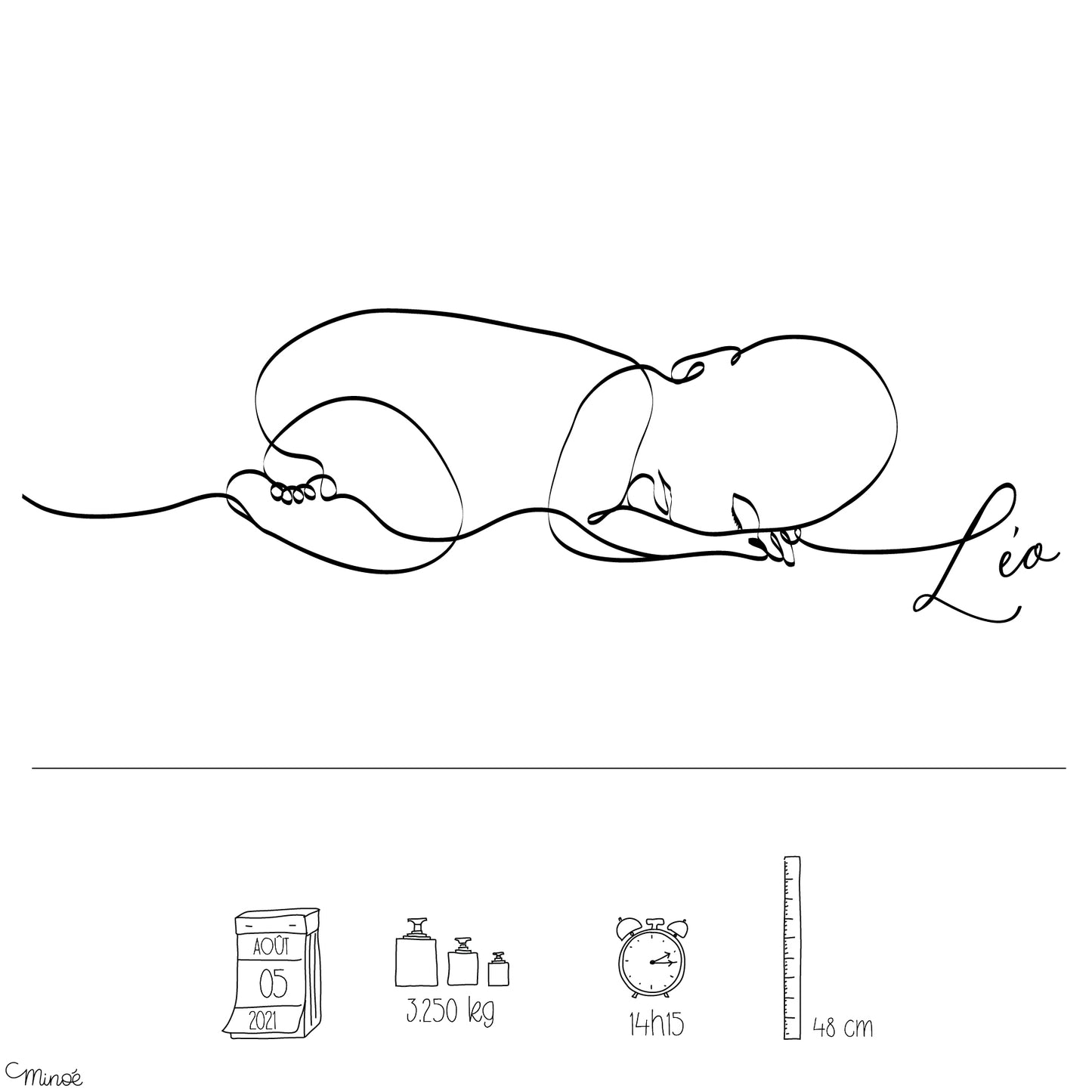 Faire-part de naissance - 2 pages - modèle 4 - printable