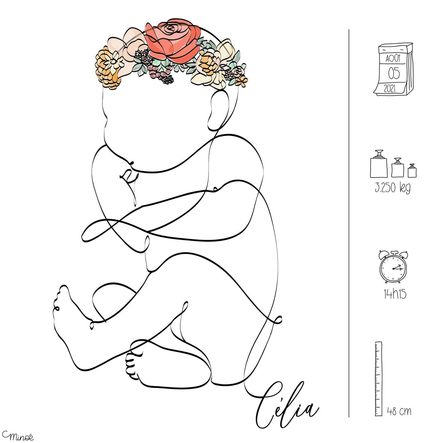 Faire-part de naissance - 2 pages - modèle 5 - printable