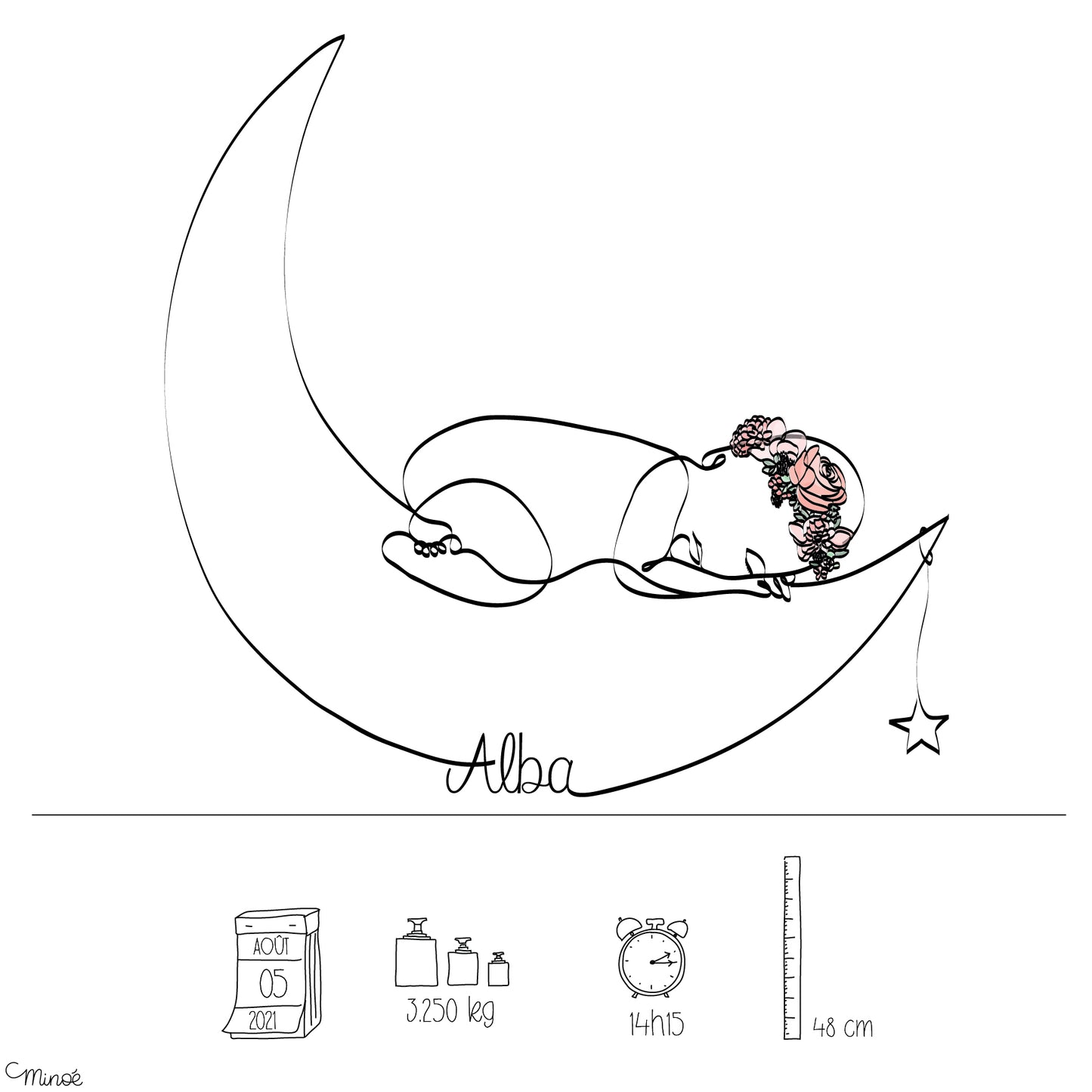 Faire-part de naissance - 2 pages - modèle 6 - printable