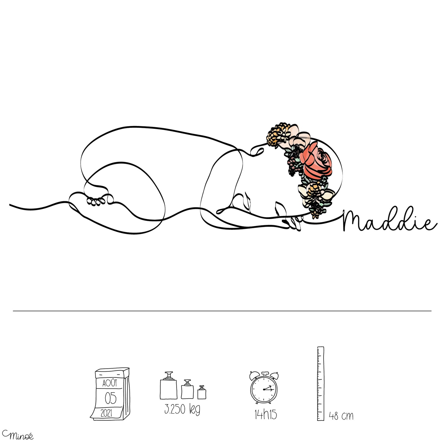 Faire-part de naissance - 2 pages - modèle 7 - printable