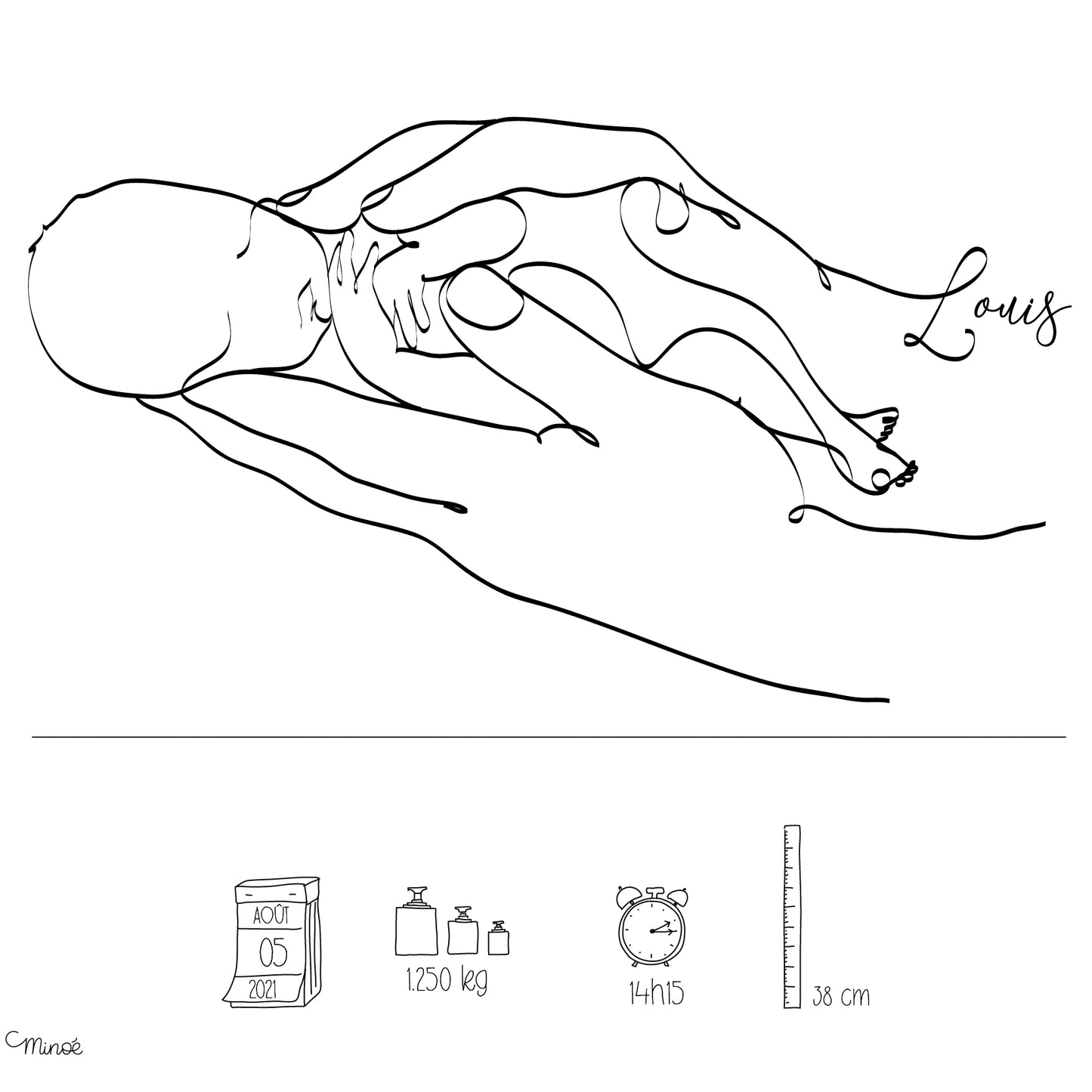 Faire-part de naissance - 2 pages - modèle 8 - printable