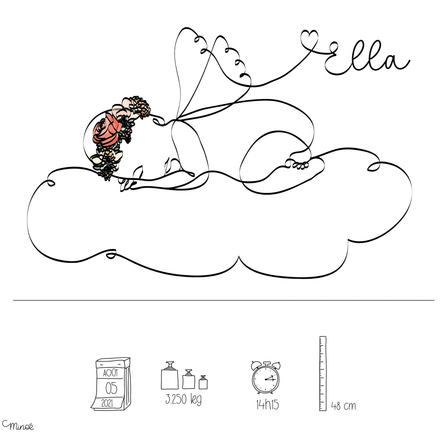 Faire-part de naissance - 2 pages - modèle 10 - printable