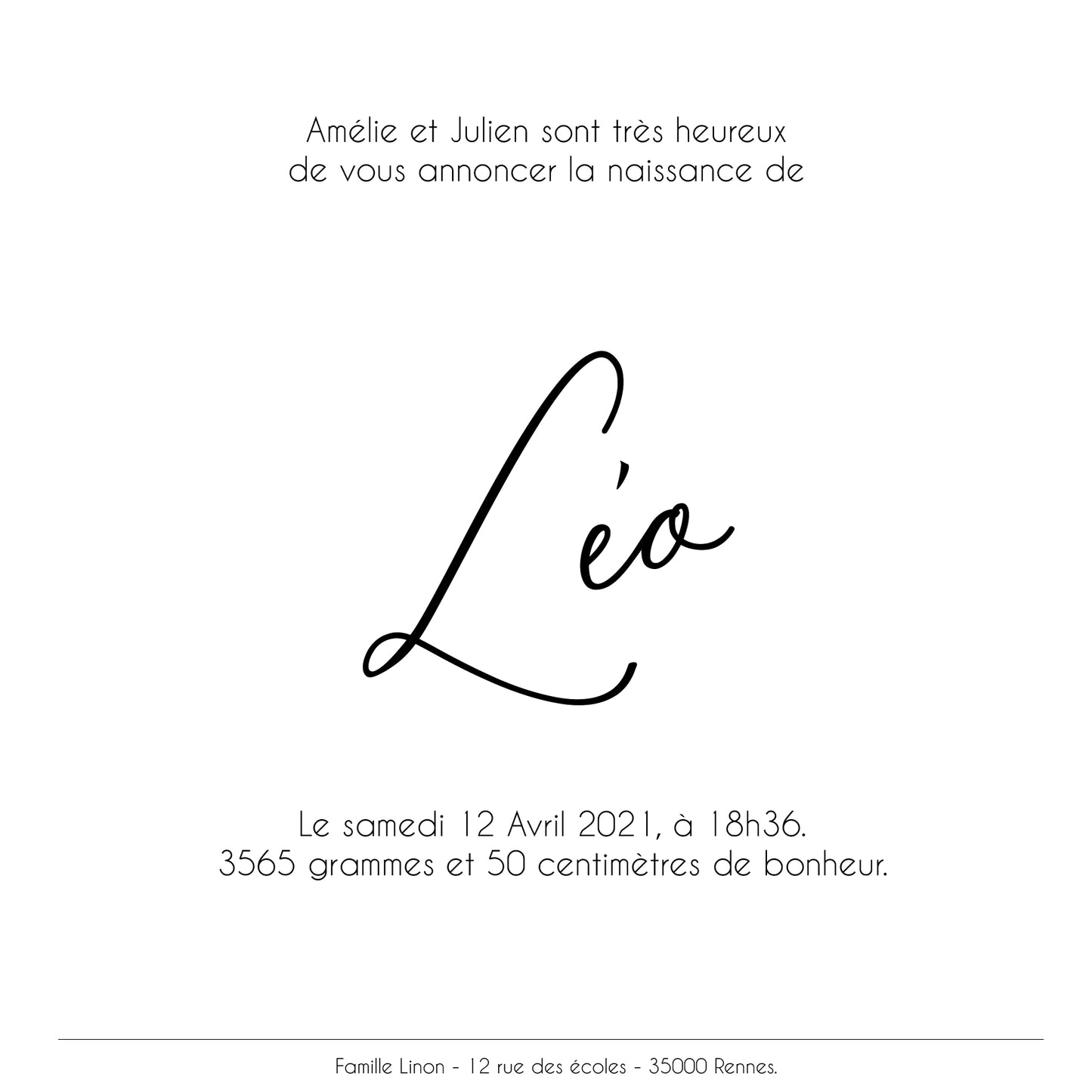 Faire-part de naissance - 2 pages - modèle 4 - printable