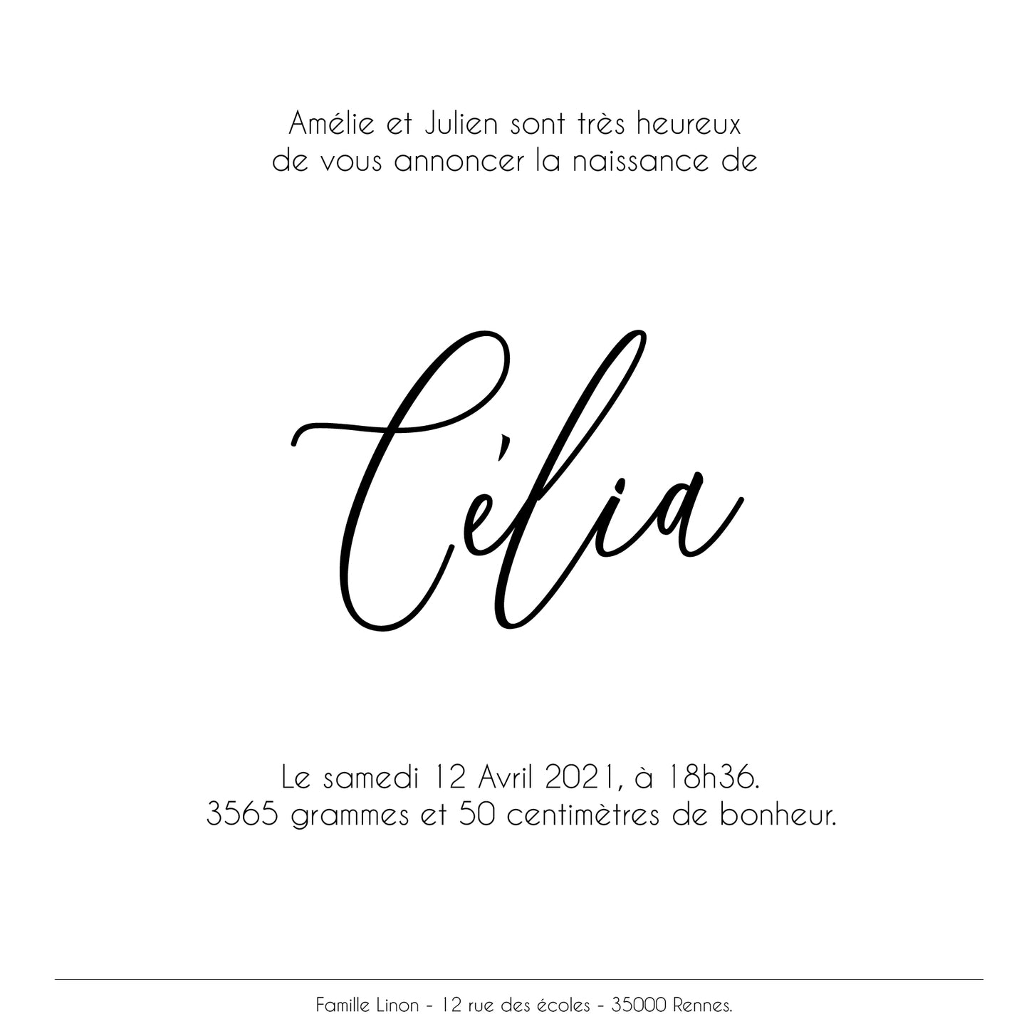 Faire-part de naissance - 2 pages - modèle 5 - printable