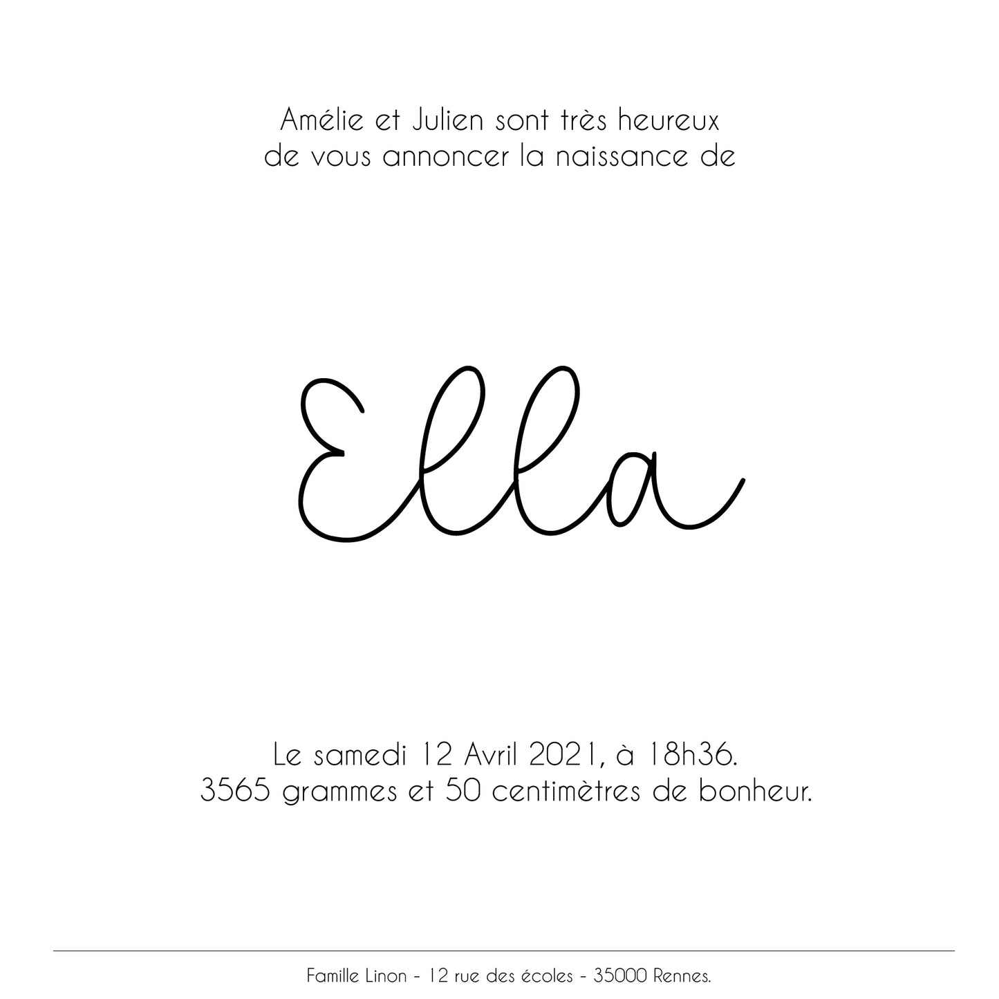 Faire-part de naissance - 2 pages - modèle 10 - printable