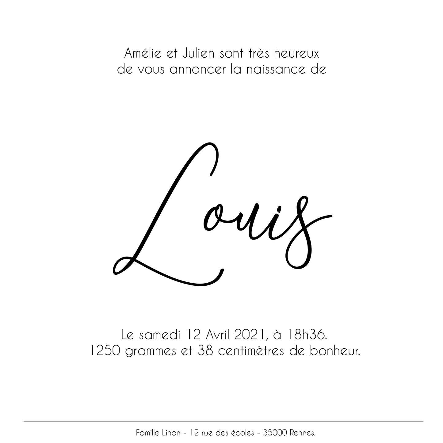 Faire-part de naissance - 2 pages - modèle 8 - printable