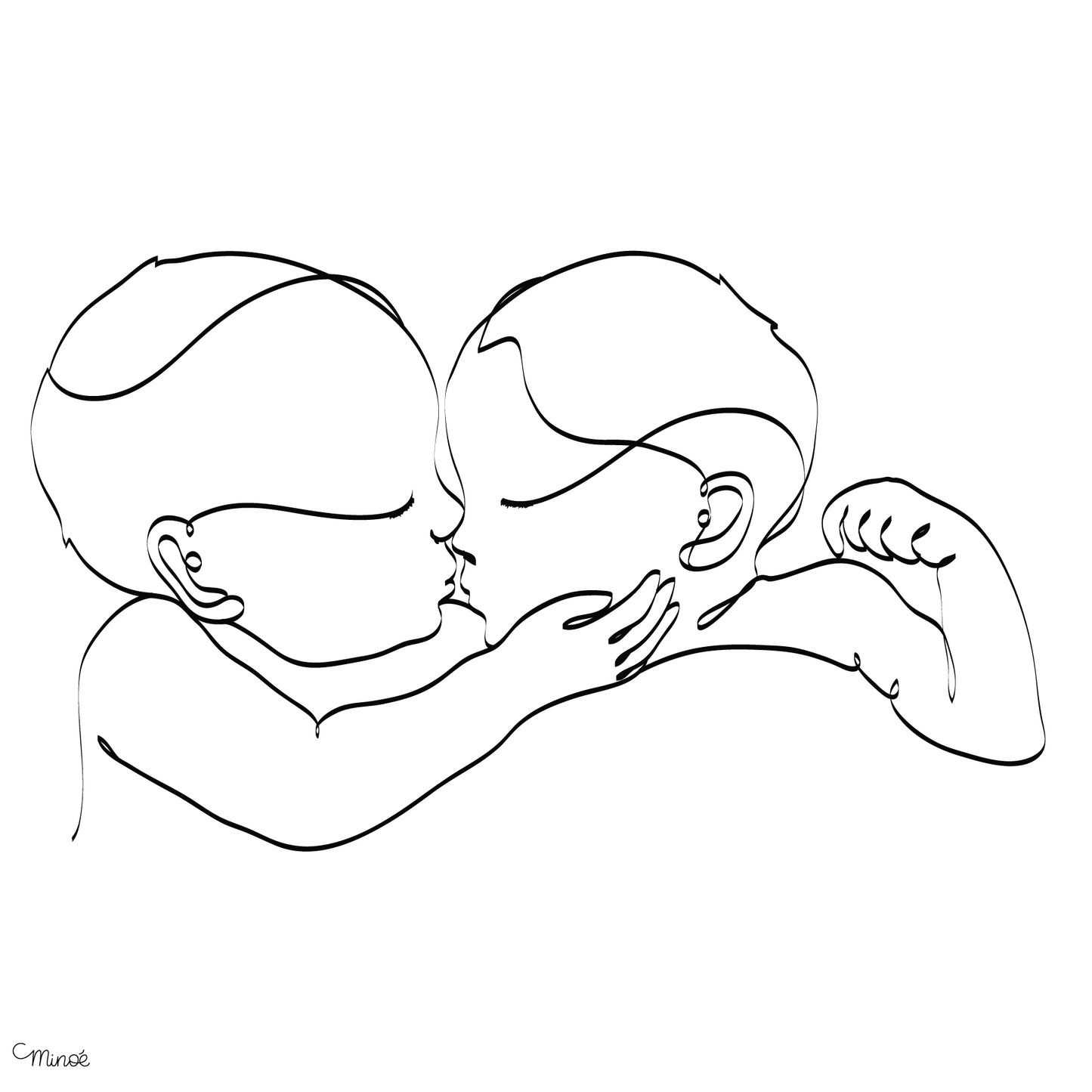 Faire-part de naissance - 2 pages avec illustration d'après photo - printable